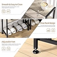 Vista 5 de Narrow Side Table for Small Space, 2-Tier Small End Table with Shelf Holder, Slim Nightstand, Skinny Snack Couch Table in Living Room, Bedroom