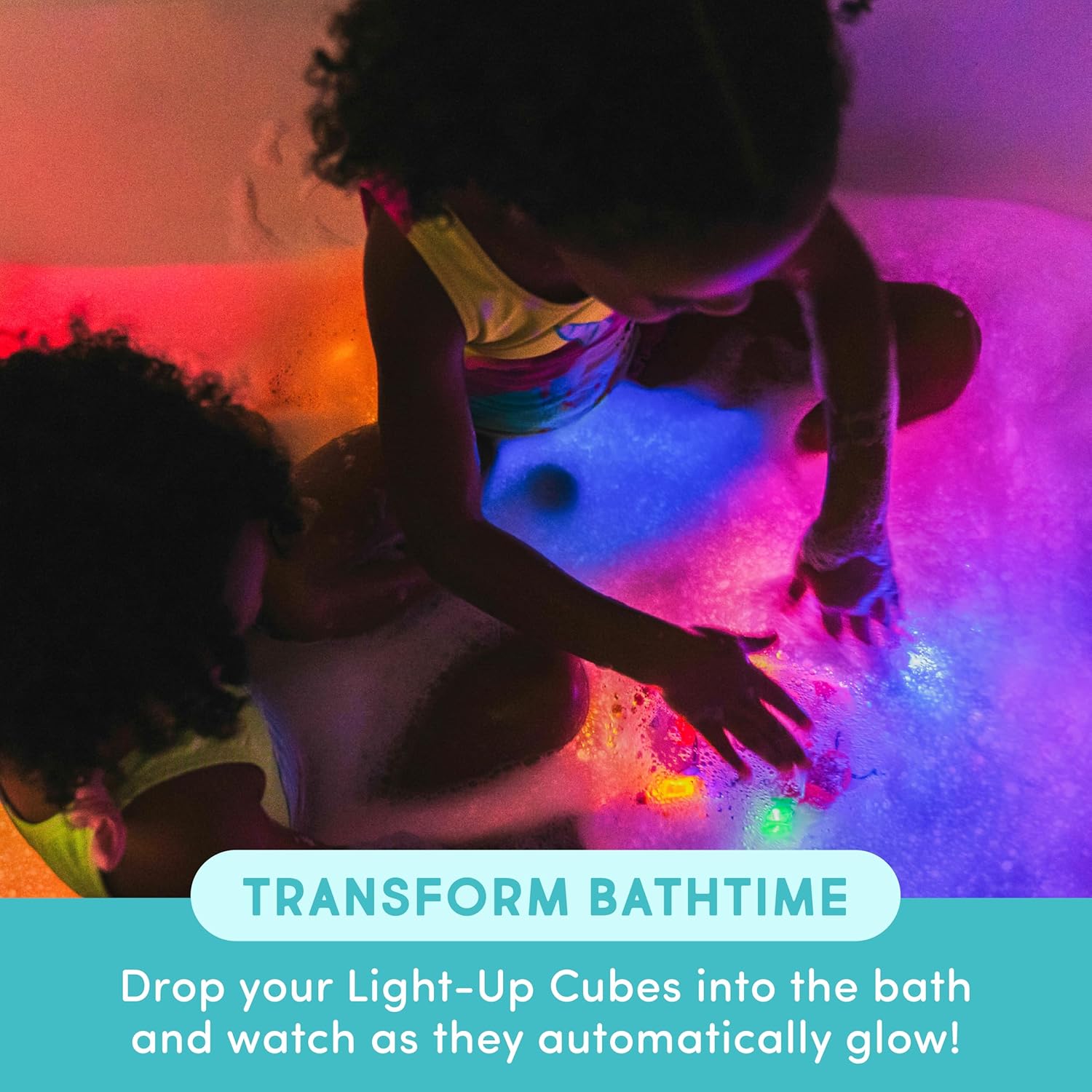 Glo Pals Personalized Hoppy Easter Water-Activated Light-Up Cubes Bath Toy – 6 Pack Easter Basket Stuffers for Kids, Custom Name Light Up Bath Cubes, Sensory Bath Toys, Easter Toys for Toddlers