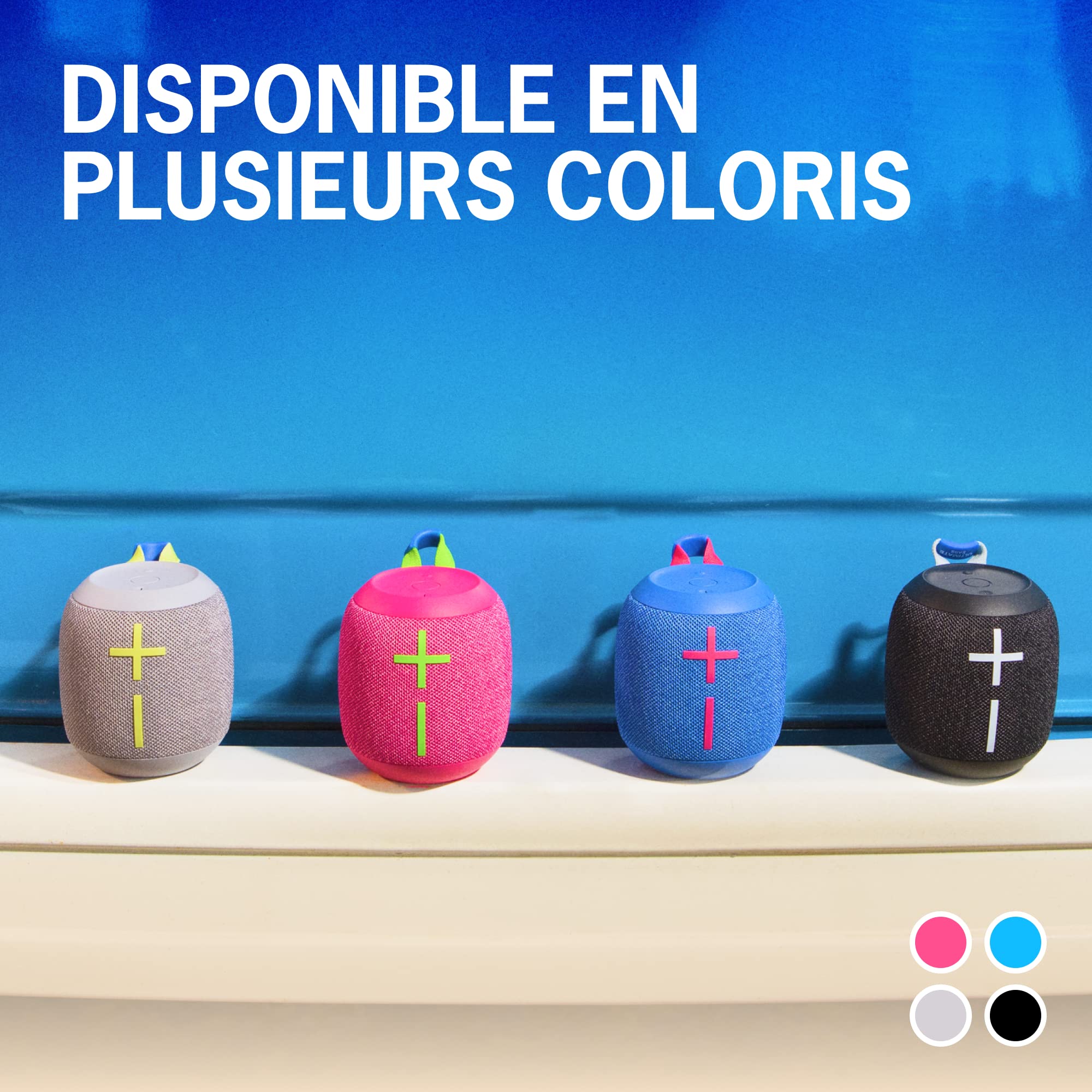 Ultimate Ears WONDERBOOM 3, Enceinte Bluetooth sans Fil Portable, Basses Profondes à 360 degrés pour l'extérieur, Étanche IP67, Flottante, portée de 40 m - Bleu