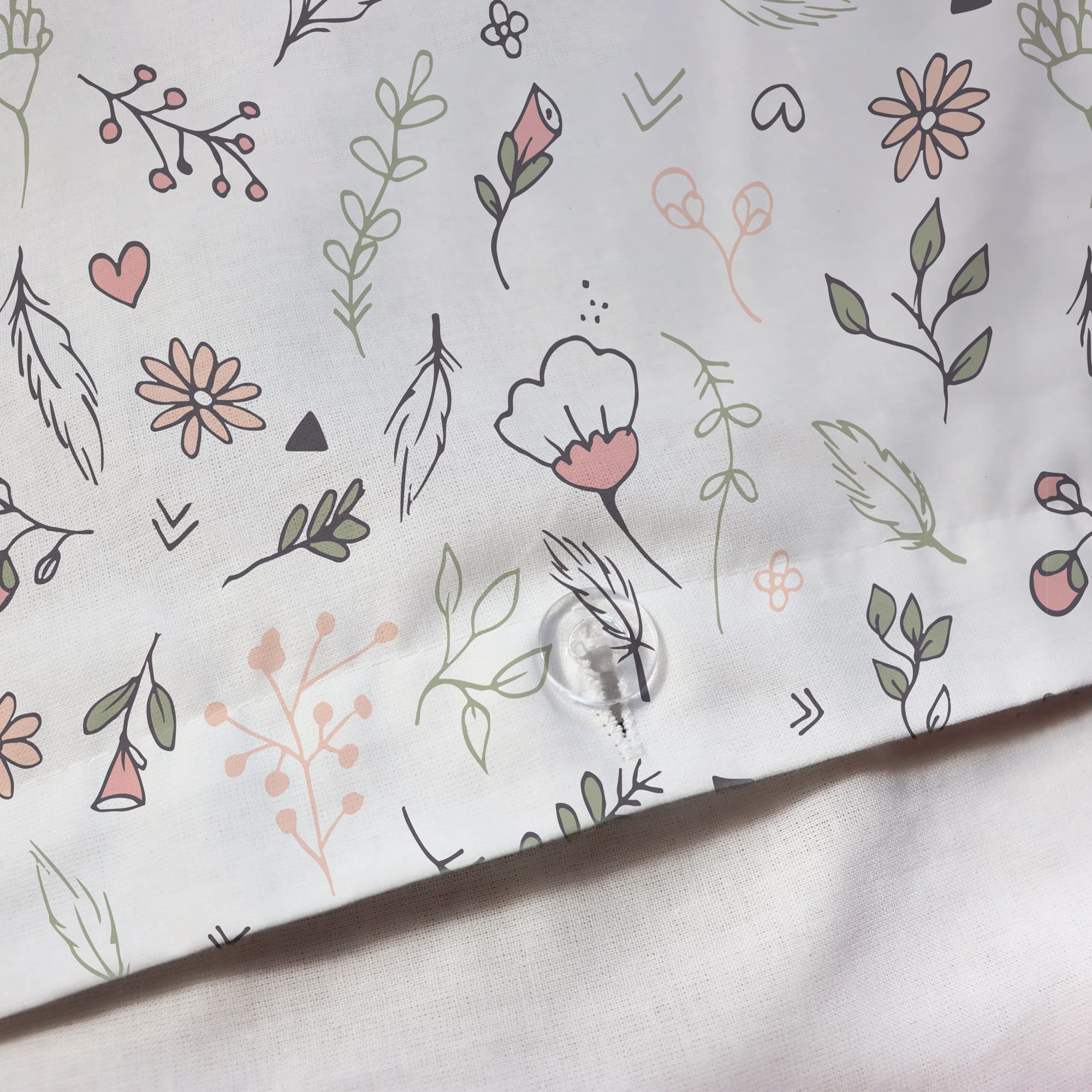MATT & ROSE Parure de Lit 220x240 cm Attrape Coeur Imprimées Réversibles | 100% Coton | Oeko-TEX | Housse de Couette 220x240 cm + 2 Taies d'oreiller 65x65 cm | Blanc
