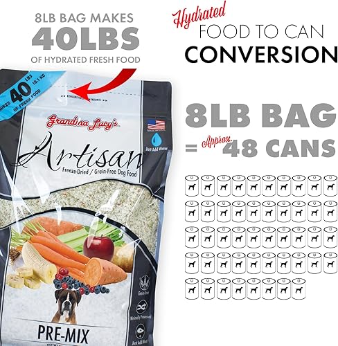 Miniatura 7 de Grandma Lucy's Artisan - Alimento para perros premezclado, sin granos y liofilizado, bolsa de 8 libras