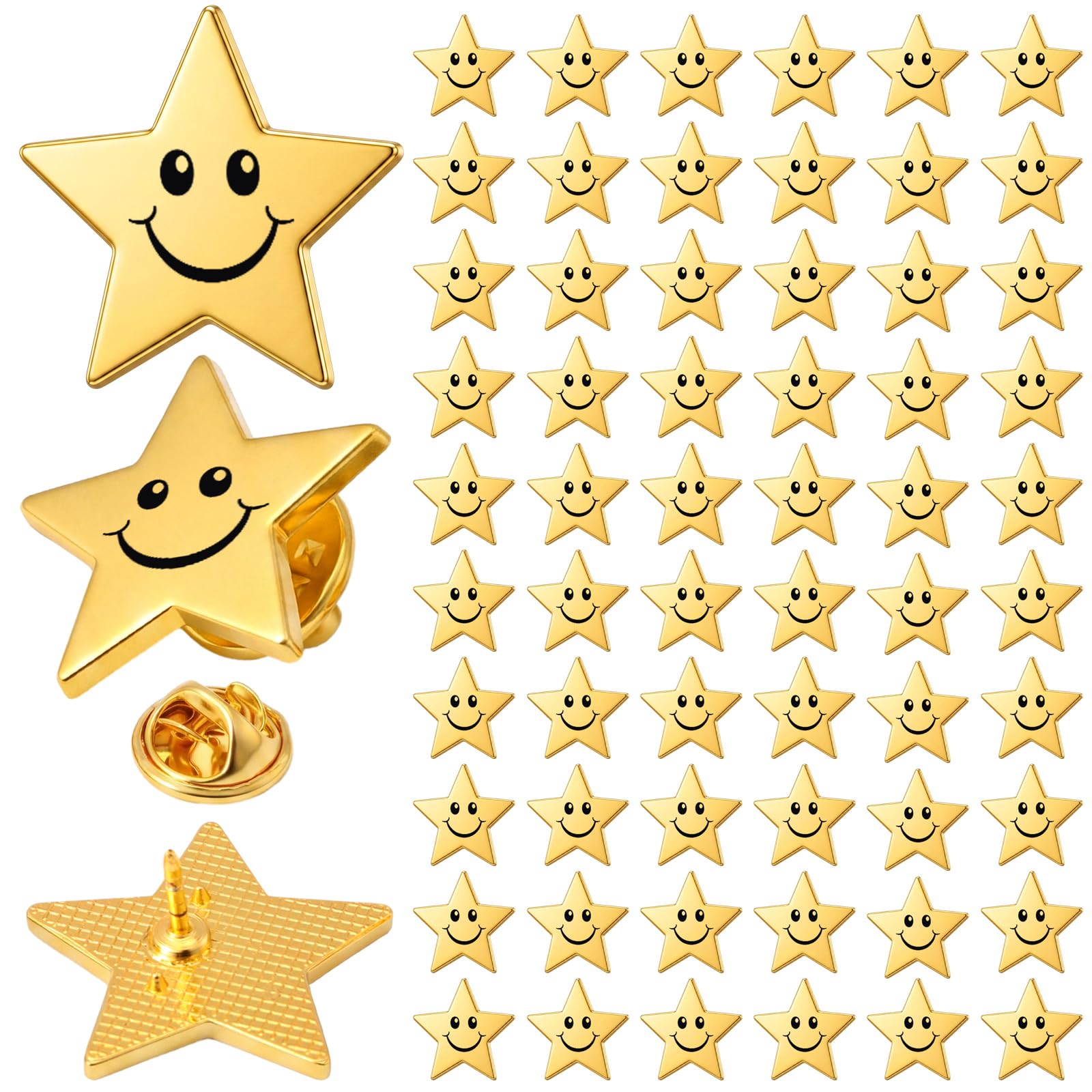 Lyrow 25/50/100/150/300 Pcs Star Pins Bulk
