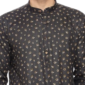ITOS365 Men's Tunic Cotton Short Kurta Button Down Shirt Indian Clothing Casual Party Dress Gifts Items