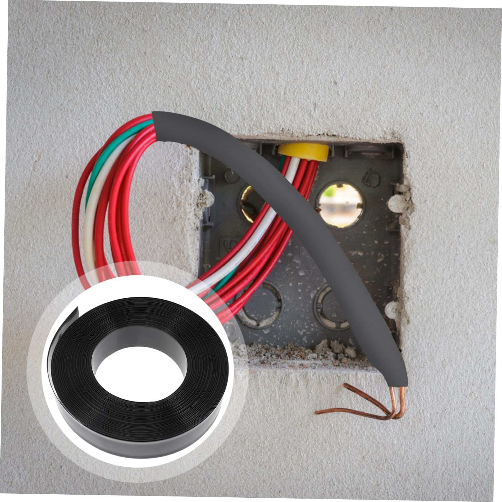 Guaina Termorestringente PVC Nero Tubo Isolante per Fili Cavi Automotive Industriale Resistente Isolamento Adesivo Interno