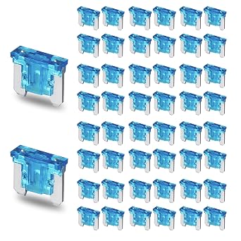 MUYI 15 أمبير منخفض الارتفاع ATM Blade Fuse، 32V/DC Mirco Mini Fast Blow Fuses للسيارات والشاحنات والمركبات الرياضية متعددة الاستخدامات، 50 عبوة