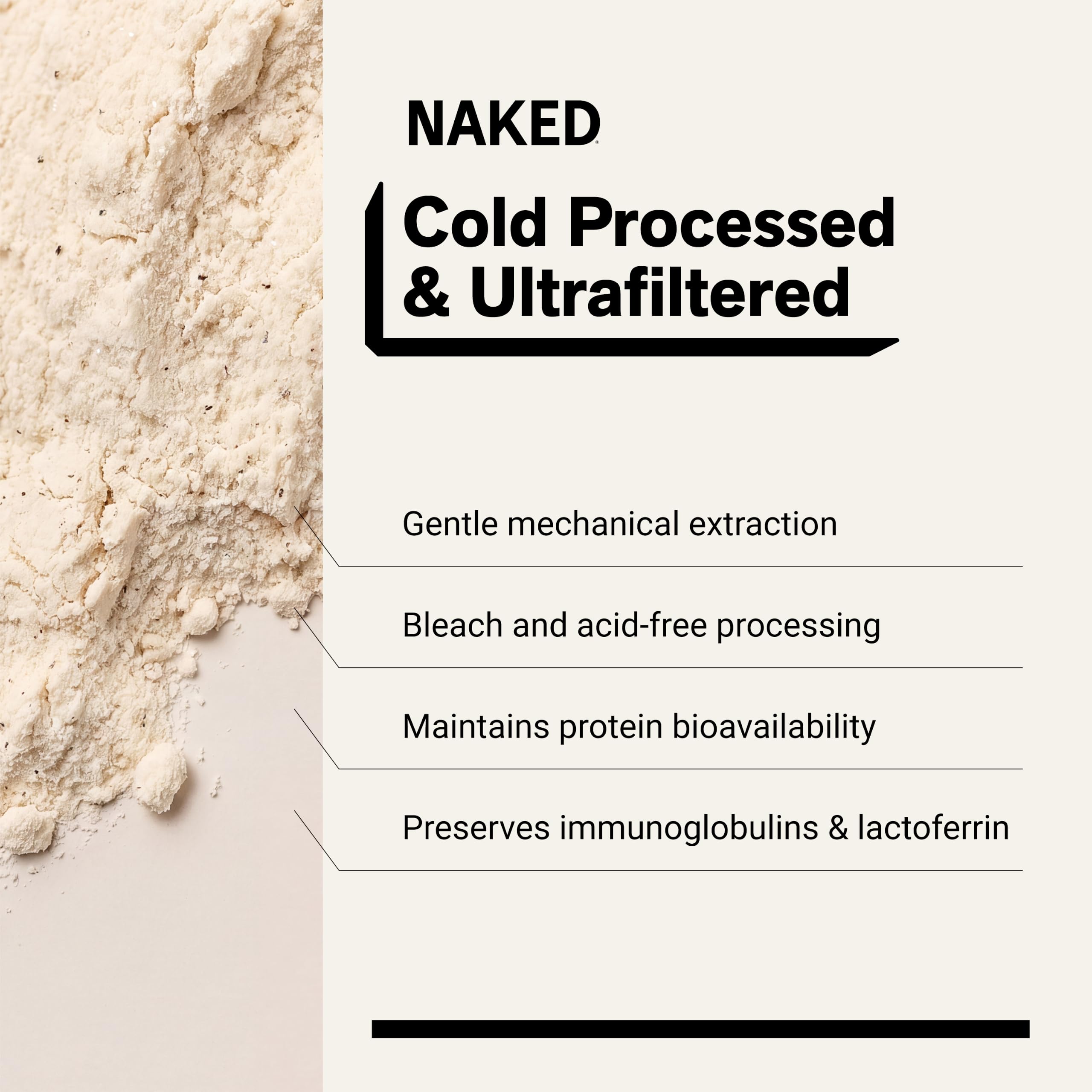 NAKED Vanilla Whey Protein Powder - All Natural Grass Fed Whey Protein Powder, Vanilla Flavor, Organic Coconut Sugar, 5Lb Bulk, NSF Certified, GMO-Free, Soy Free, Gluten Free - 61 Servings — Amazon image 4