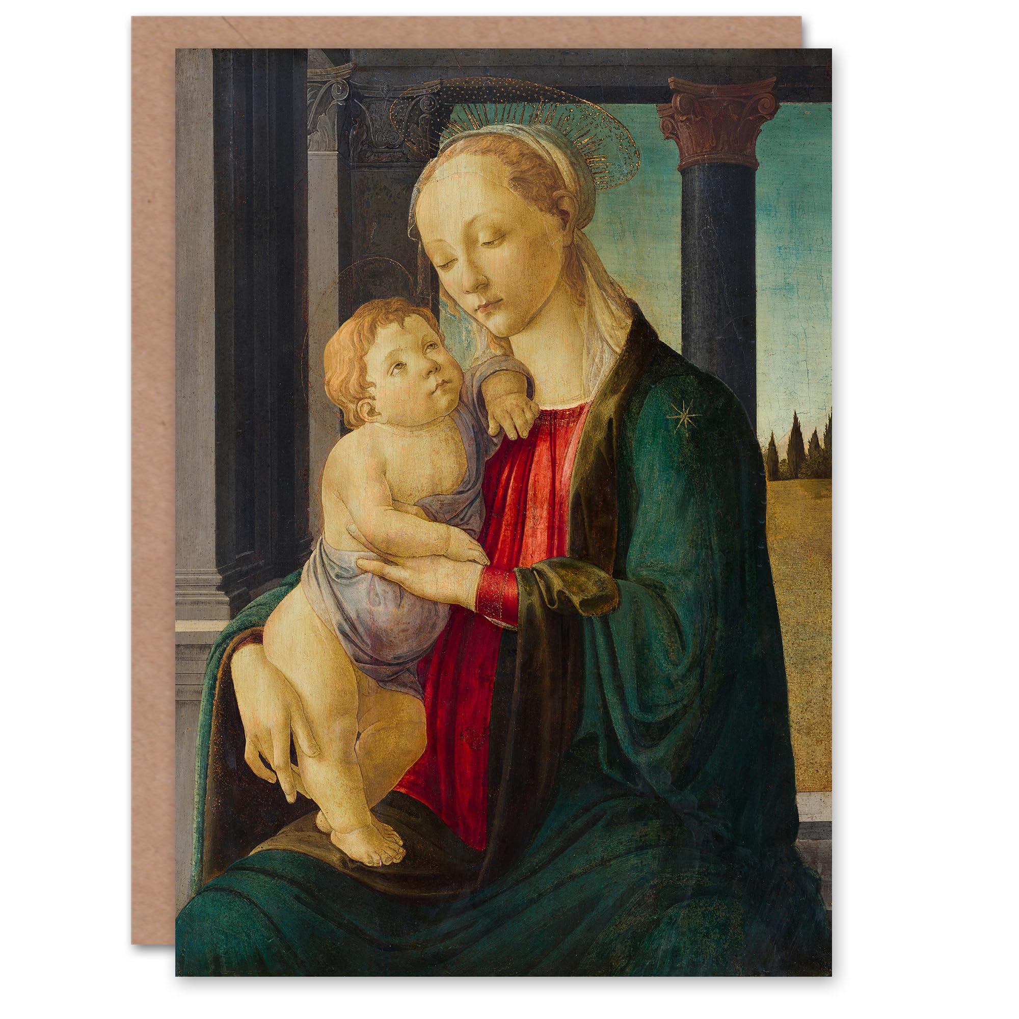 Sandro Botticelli Art Card Madonna and Child Virgin Mary Baby Jesus