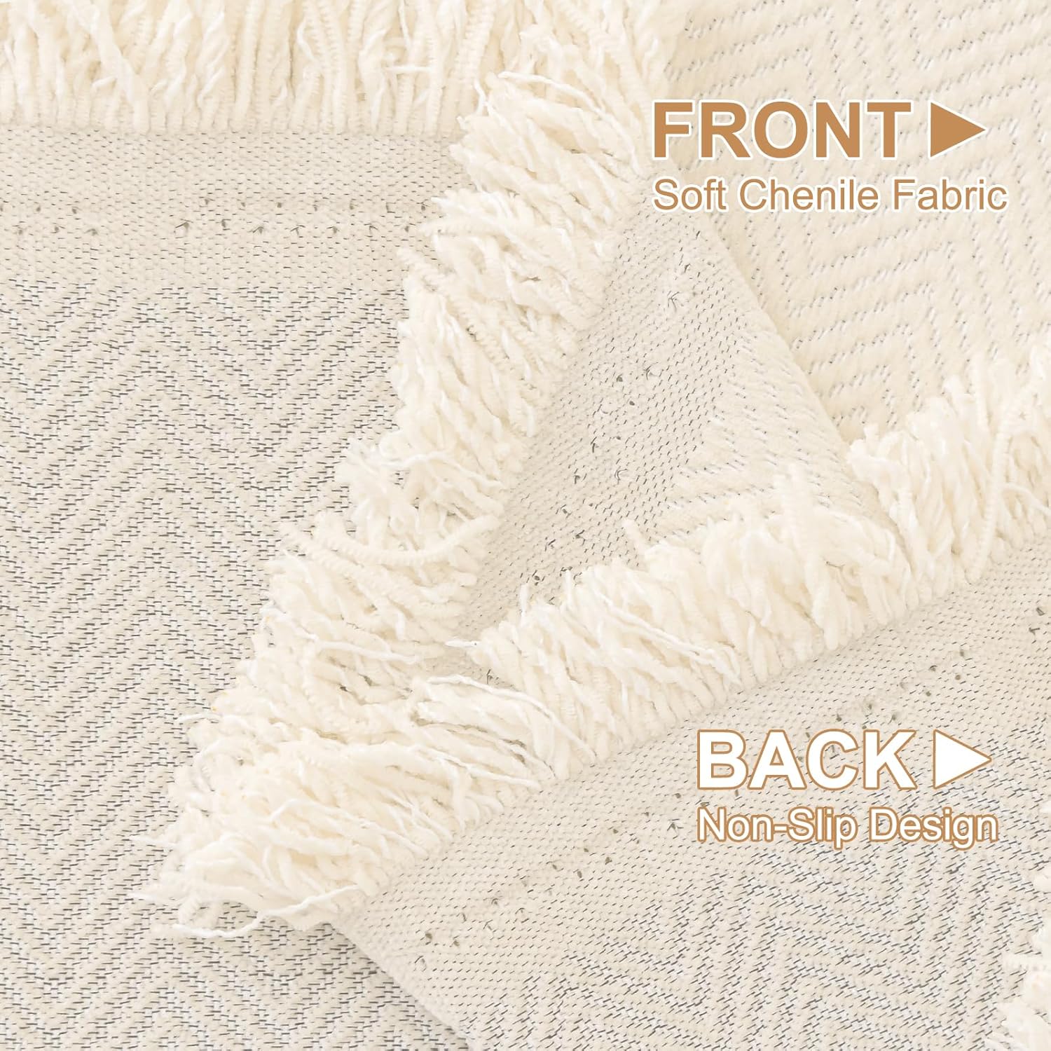 Smiry Couch Cover for Dogs, Washable Chenille Sofa Covers for 3 Cushion Couch, Soft Sofa Slipcover for Pets, Thick Sectional Furniture Protector with Tassels (Beige, 71x118 Inch)