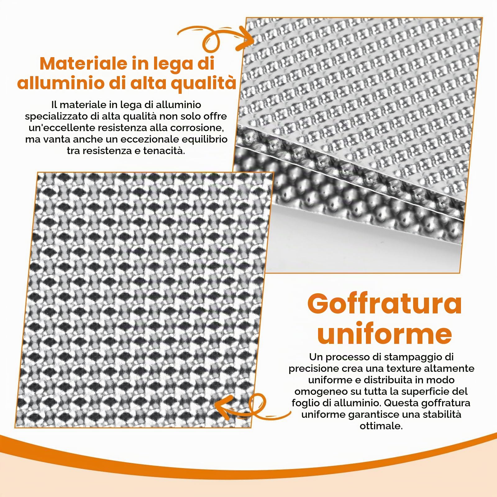 Piastra Termica Isolante Alluminio 100x40cm, Lamiera di Protezione del Calore Goffrata, Paratia Termica Auto per Alte Temperature, Rotolo Pannello Termoriflettente per Tubo Scarico Auto Moto