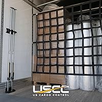 Vista 2 de US Cargo Control Redes de carga E Track para remolques de 82" x 82" (paquete de 3), red de carga ajustable de servicio pesado con cambuckles