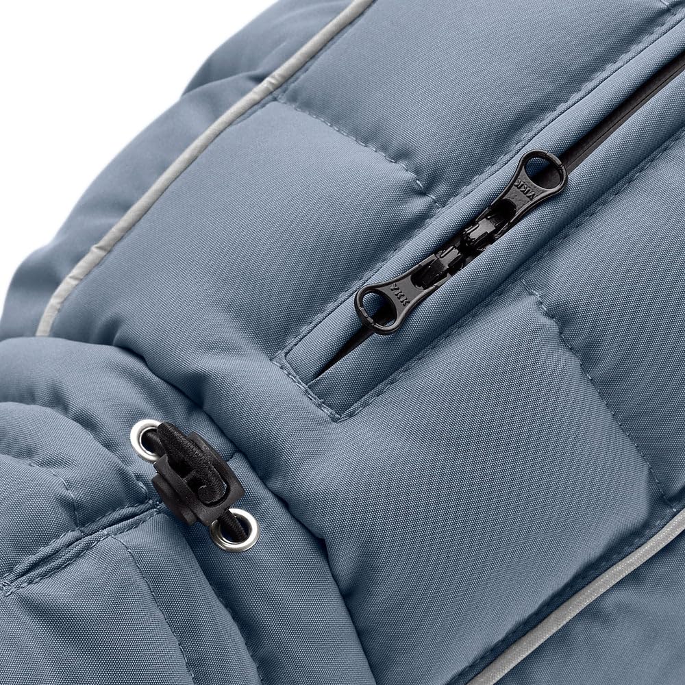 HUNTER Hundemantel Paxson Dachshund, Farbe: taubenblau, wasserabweisend & warm gefüttert, idealer Wetterschutz, reflektierend, für kleine Hunde mit langem Rumpf, Größe: 40