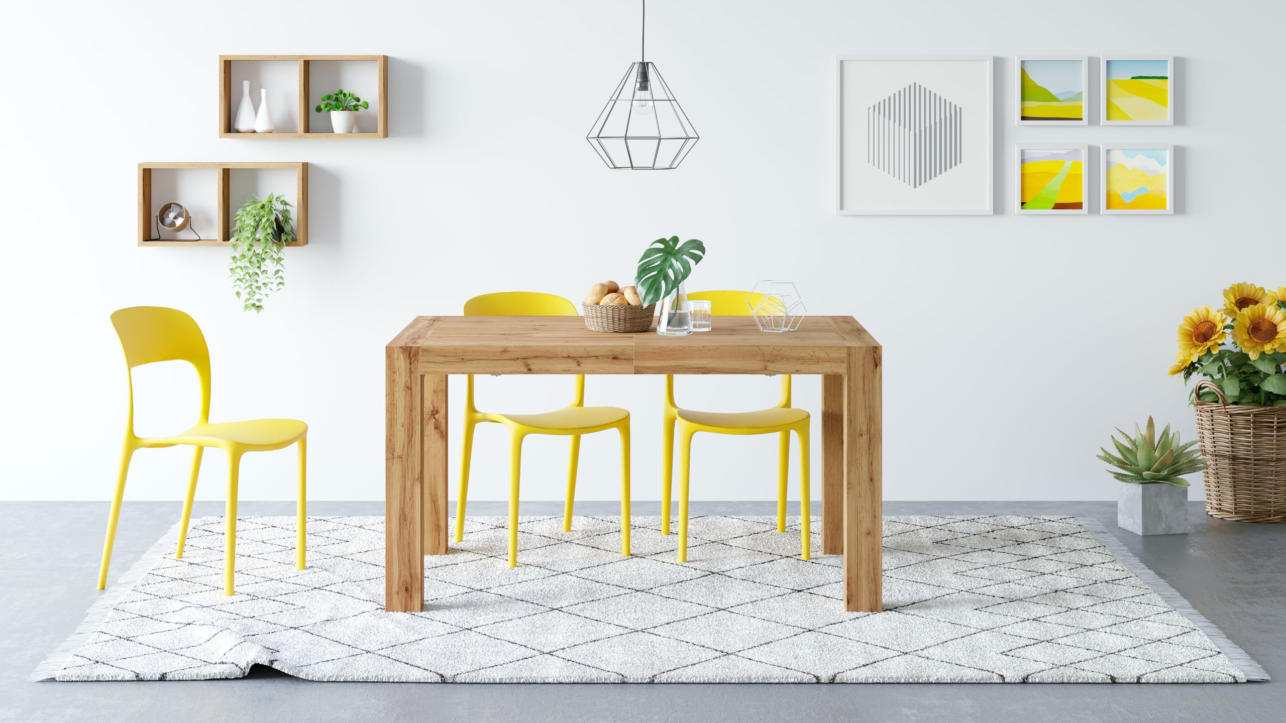 MOBILI FIVER, Sillas Amanda, Set de 4, en Negro, Polipropileno, Silla por Cocina, Jardín, Salon