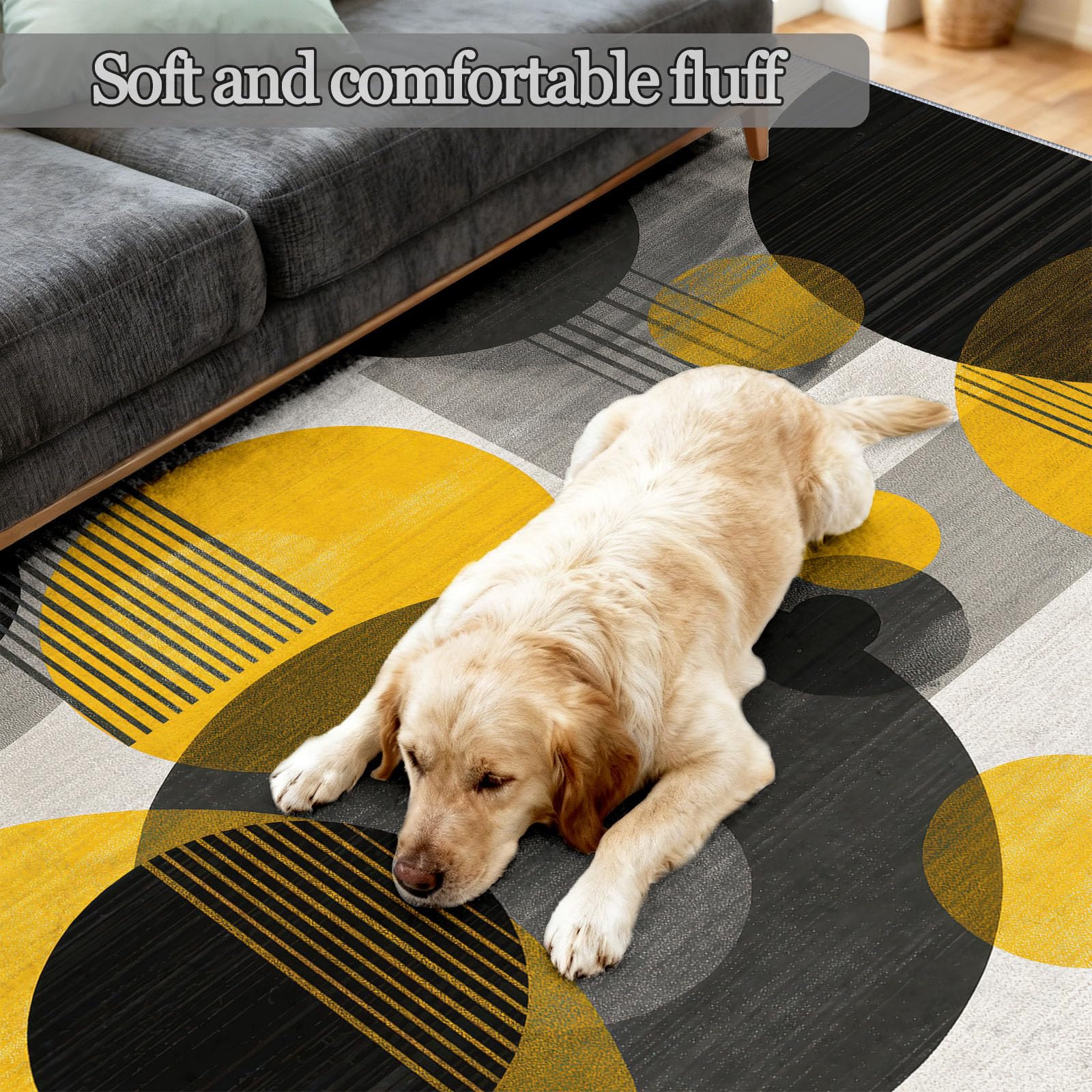 Abstrakt Geometrisch Teppich Wohnzimmer80 x 150 cm Grau