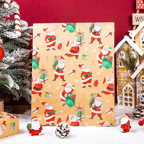 Miniatura 128 de Yarcony Papel kraft de regalo de Navidad, papel de regalo negro, árboles de Navidad de lujo, renos, copos de nieve, papel de estraza resistente