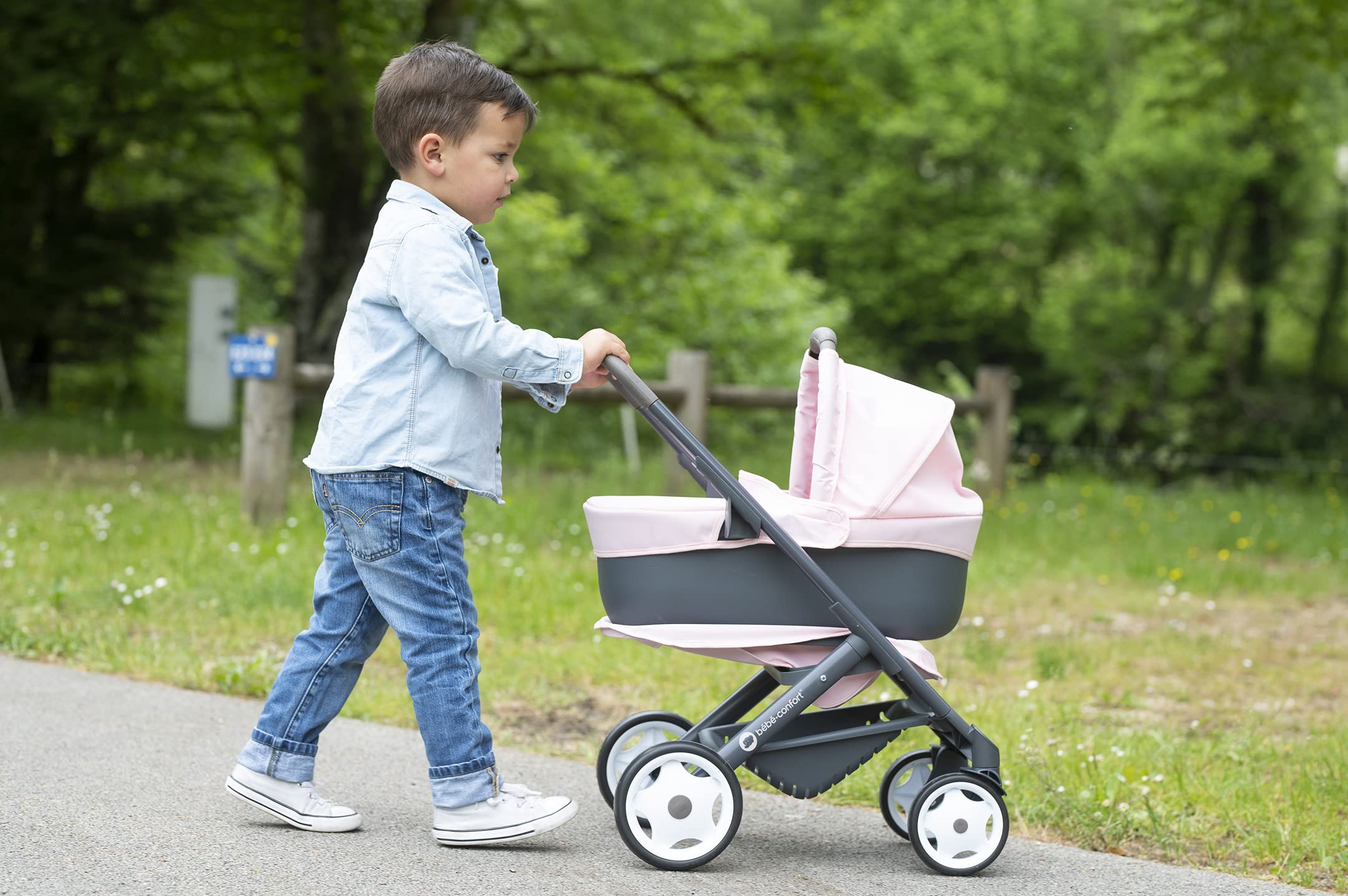 Smoby Combi Silla+ Capazo Bebe Confort Rosa, Color (253116)