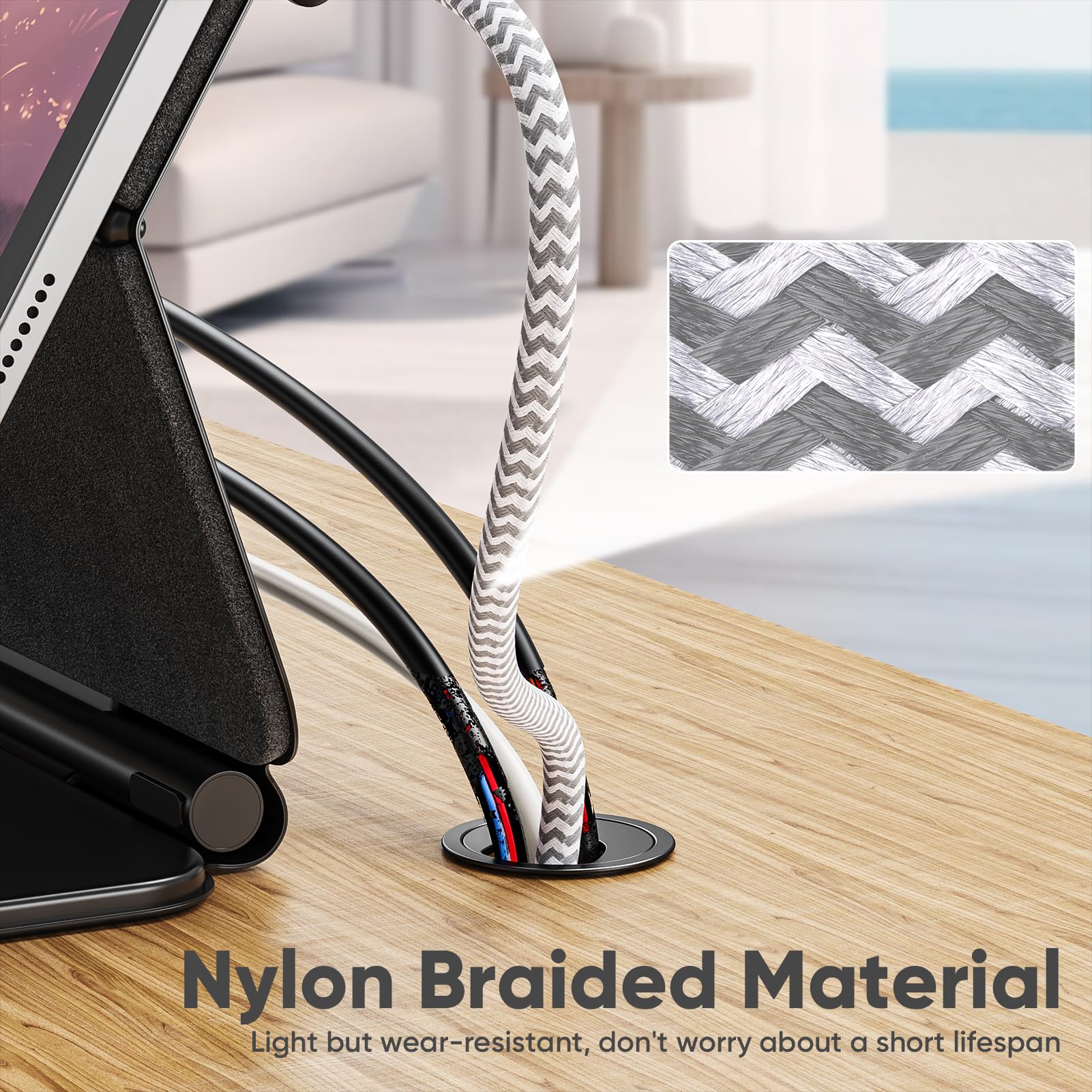 Cable USB C de 20 pies, largo USB A 2.0 a tipo C de 12 W, cable de carga rápida y transferencia de datos compatible con Xbox PS5, iPhone 16/15, teléfono Android, tablet, controlador de juegos