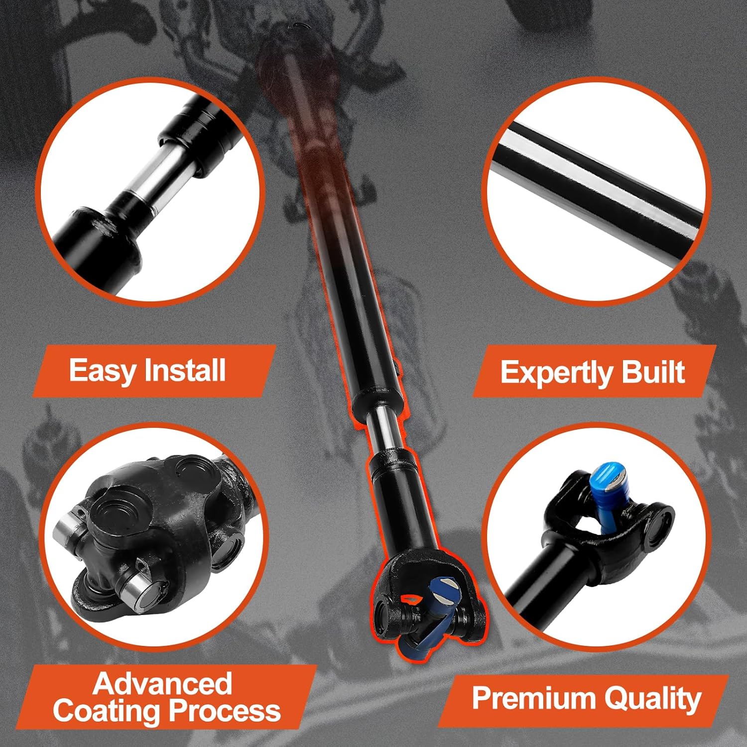 53008427 Front Complete Drive Shaft Prop Shaft Driveshaft Assembly Compatible with Jeep Grand Cherokee 1993 1994 1995 V8 5.2L, 4WD Automatic Transmission, Replace OE 53008427, 938-100, 65-9773