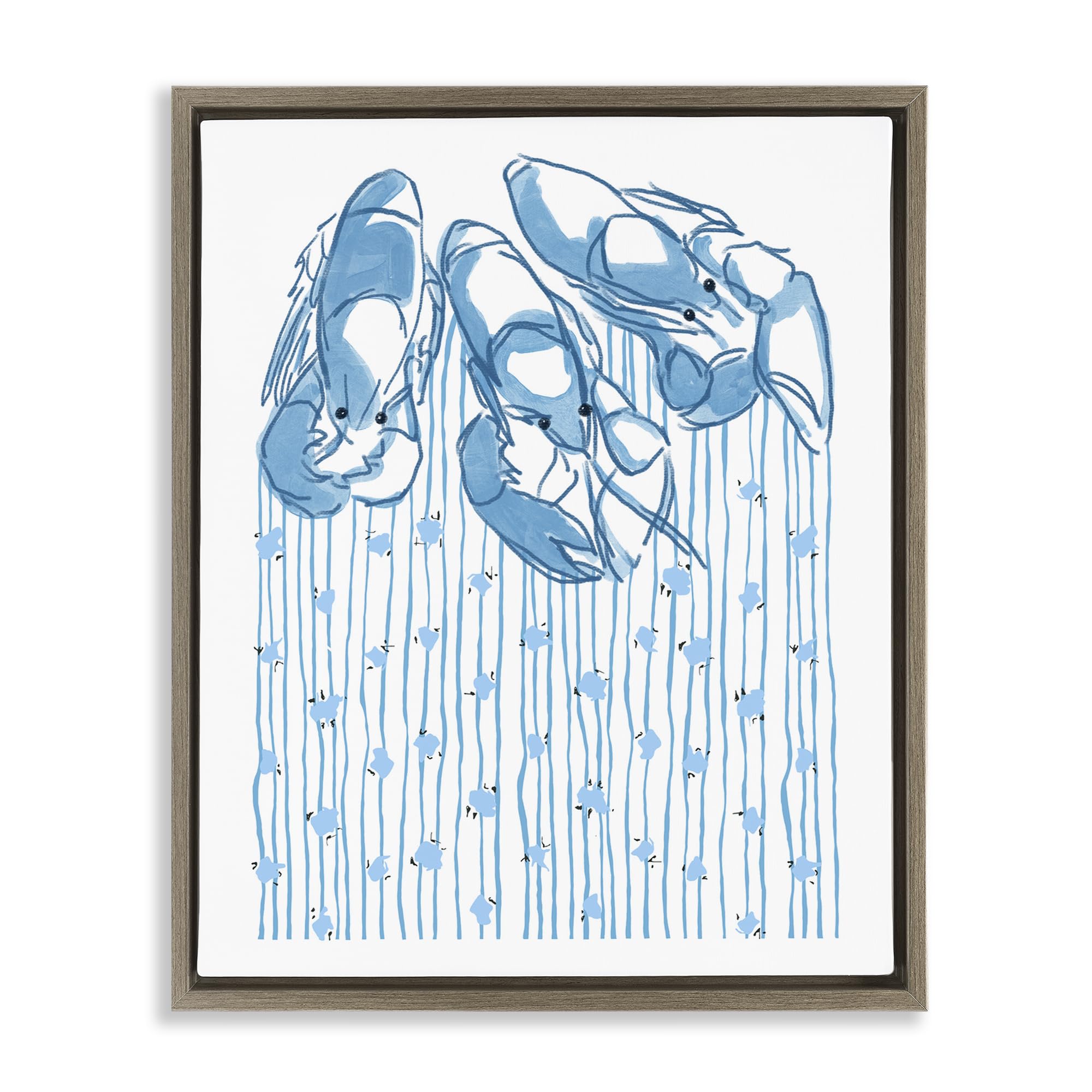 'Lobster Trio with Strings'| Floating Frame Canvas Art