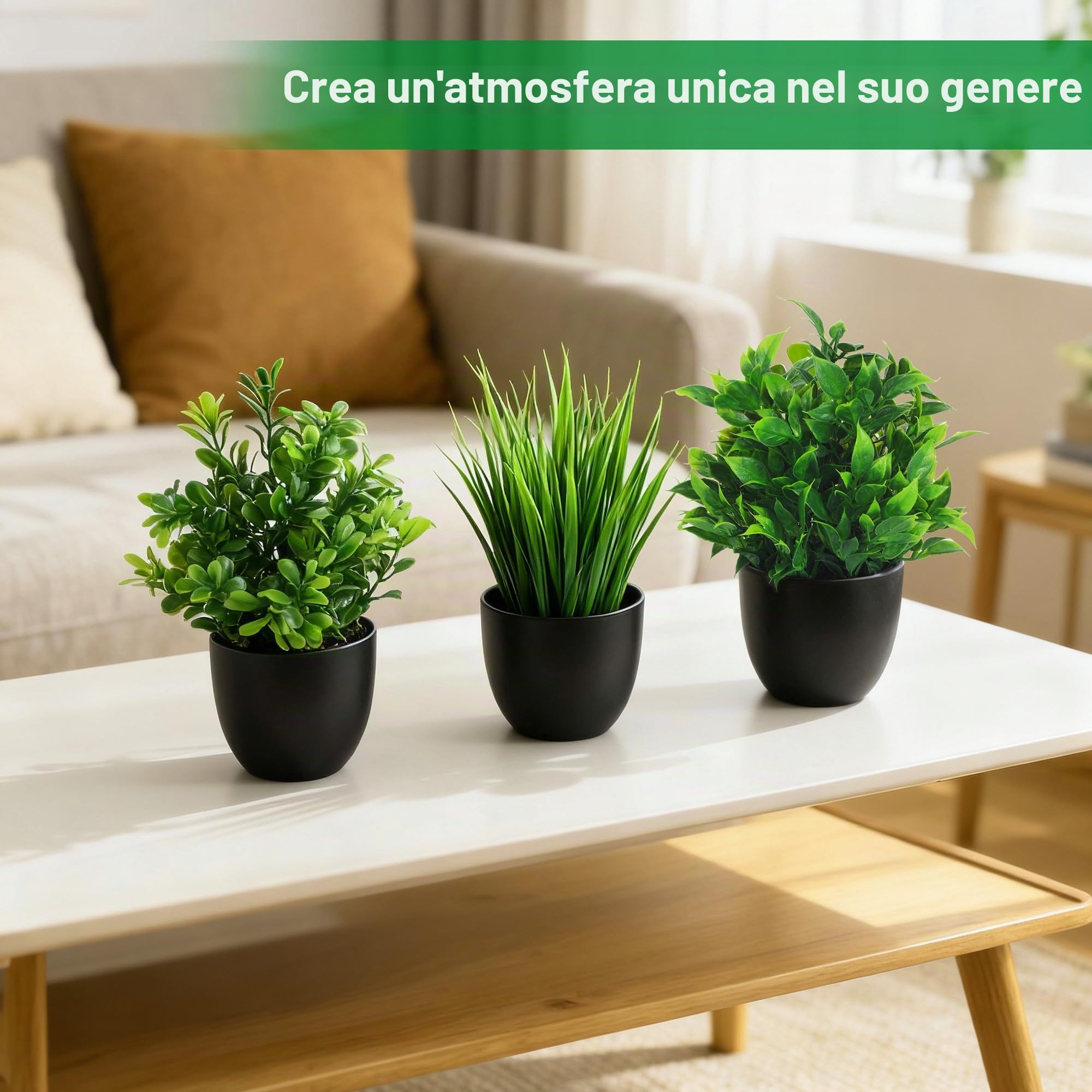 5 Pezzi Piante Finte da interno in Vaso,Pianta Finta Realistica, Piante Artificiali da interno Con piante in vaso, Piante Finte per ufficio, tavolo, camera da letto, cucina, decorazione domestica