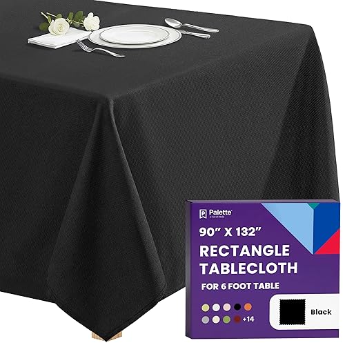 Rectangle Tablecloth - 90 x 132 Inch Black Table Cloth
