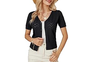 Women's Short Sleeve Cropped Cardigans