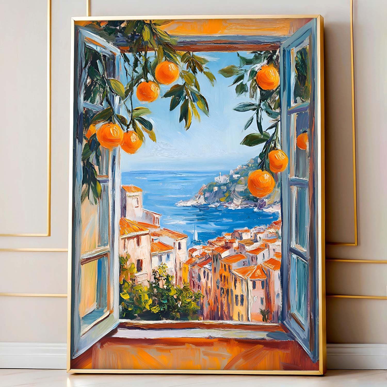 Amazon.com: JCSMHVLA Lemon Tree Seaside Landscape Canvas Wall Art
