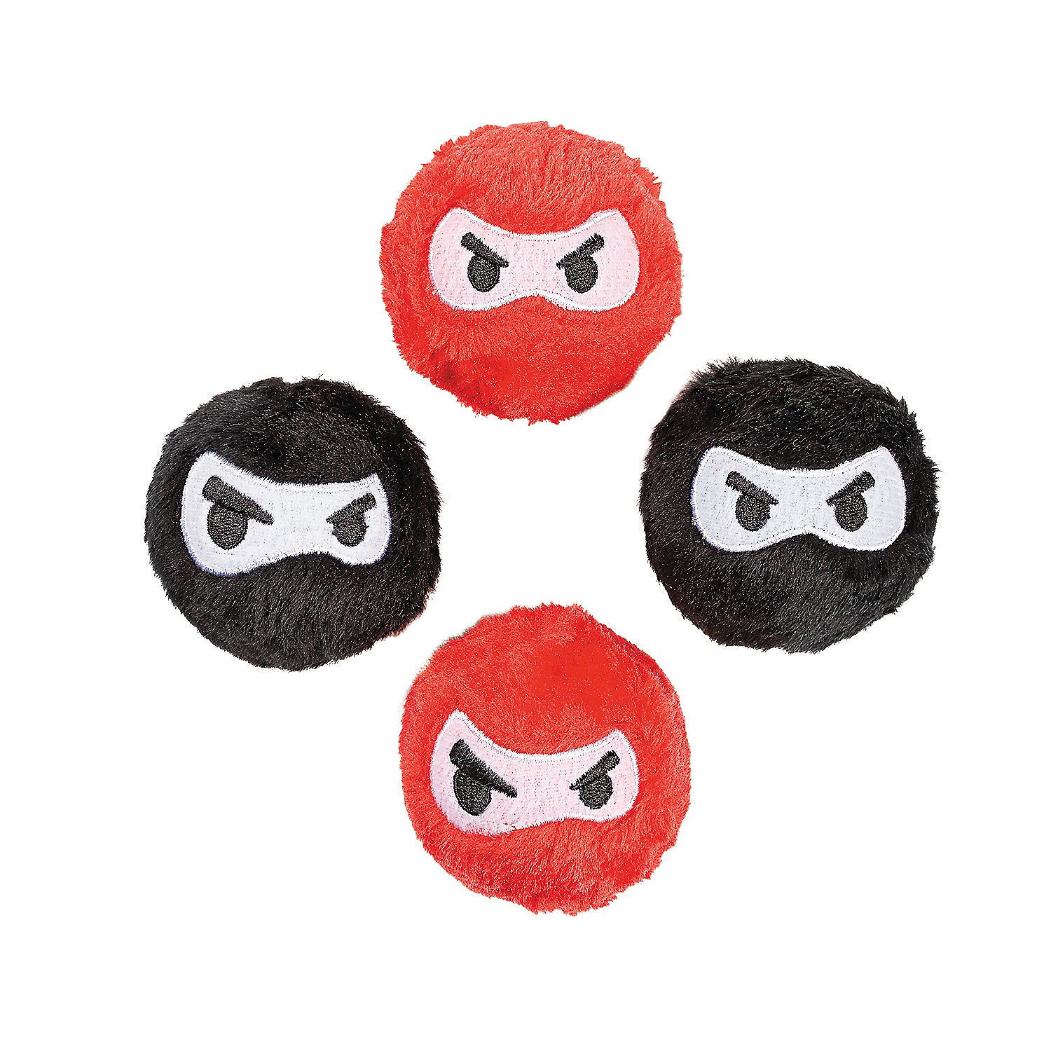 Fun Express Plush Ninja Bounce Balls - Party Toys and Birthday Favors - 12 Pieces