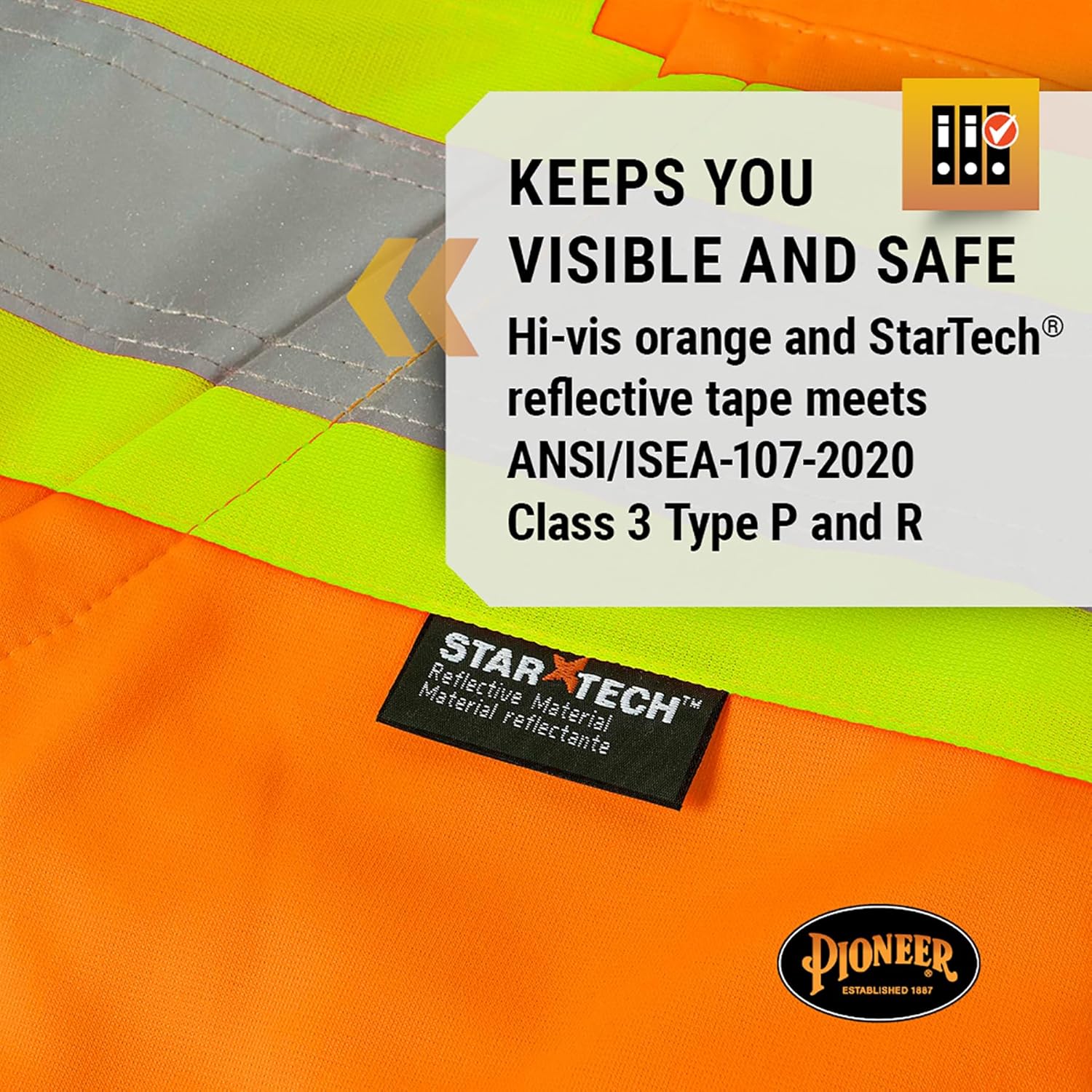 Pioneer High Visibility, Ultra Reflective, Zip-Style Micro Fleece Hoodie