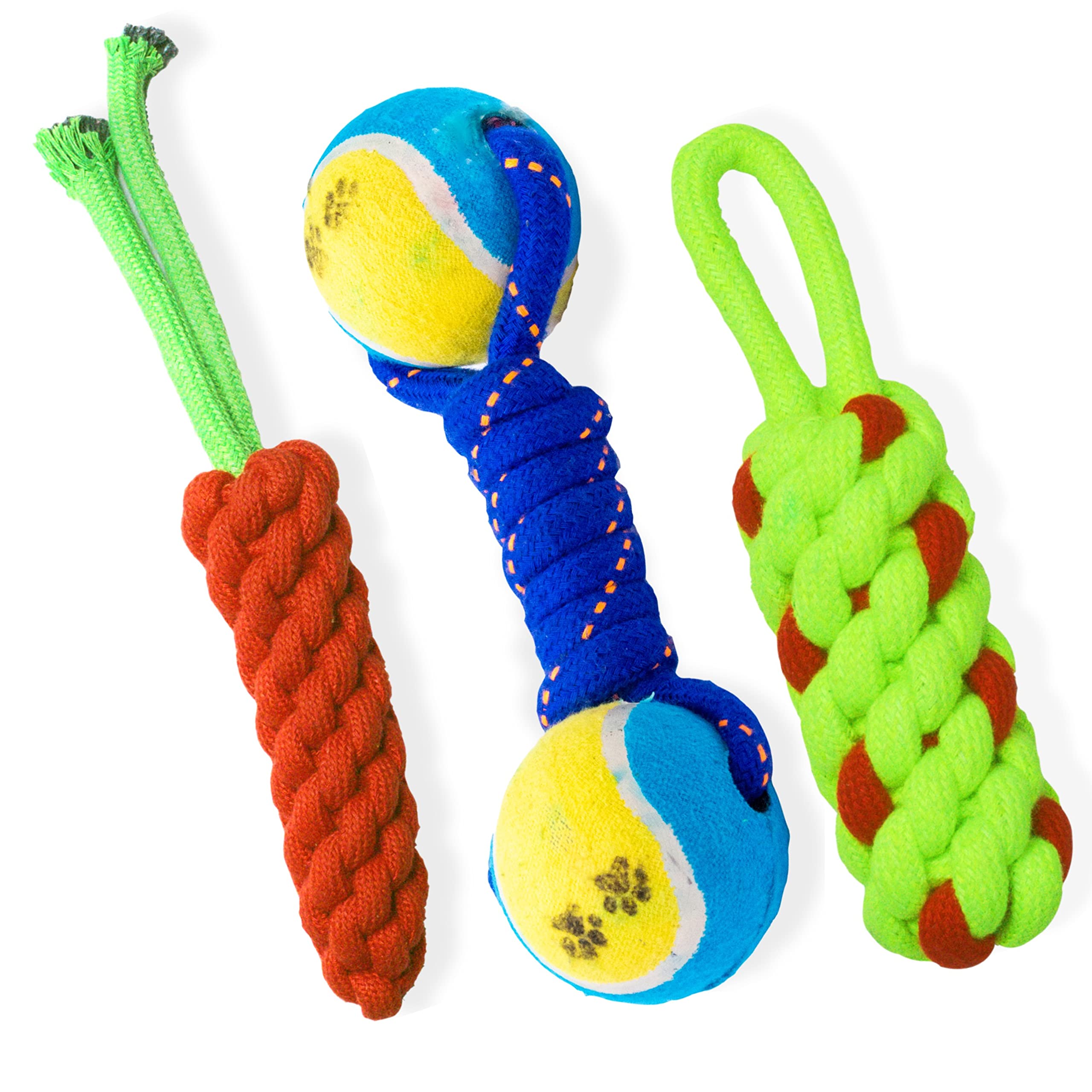 The Woof Company Combo of 3 Durable Pet Teeth Cleaning and Chewing Knotted Small Puppy Toys (Color May Vary) (B09FNTTS91) Amazon Price History, Amazon Price Tracker