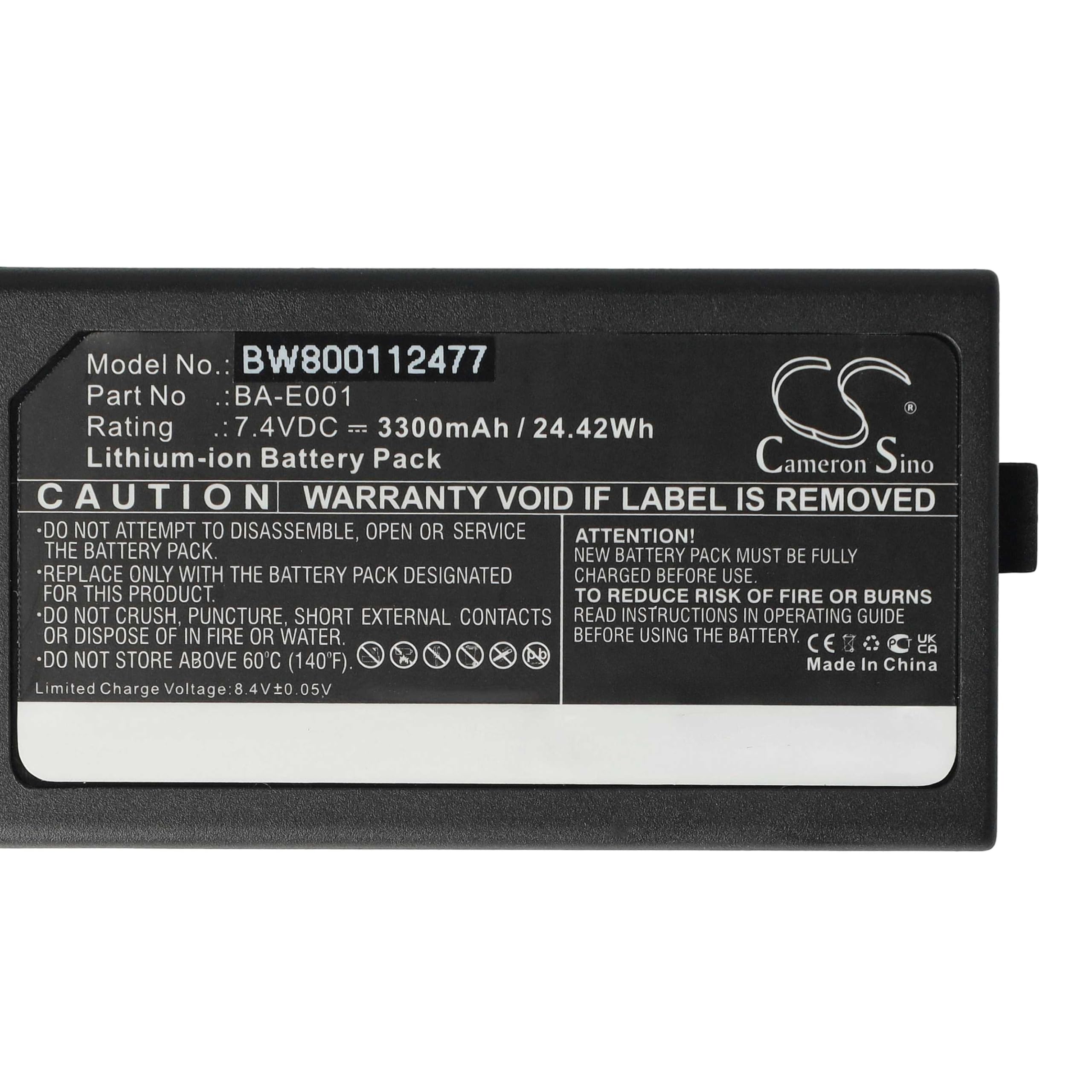 vhbw Akku Ersatz für Brother PJ7, BA-E001 für Drucker Kopierer Scanner Etiketten-Drucker (3300 mAh, 7,4 V, Li-Ion)