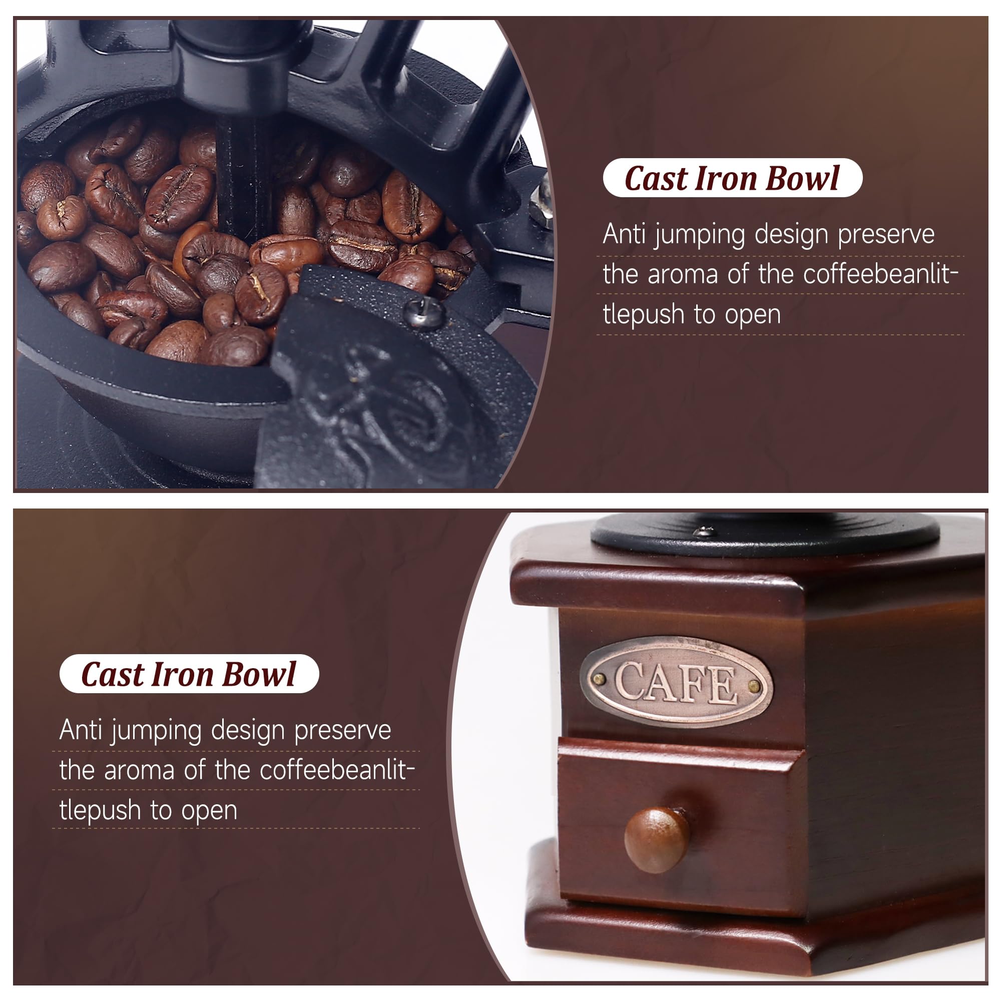 Amazon.com: Manual Coffee Grinder Vintage Wooden Coffee Bean