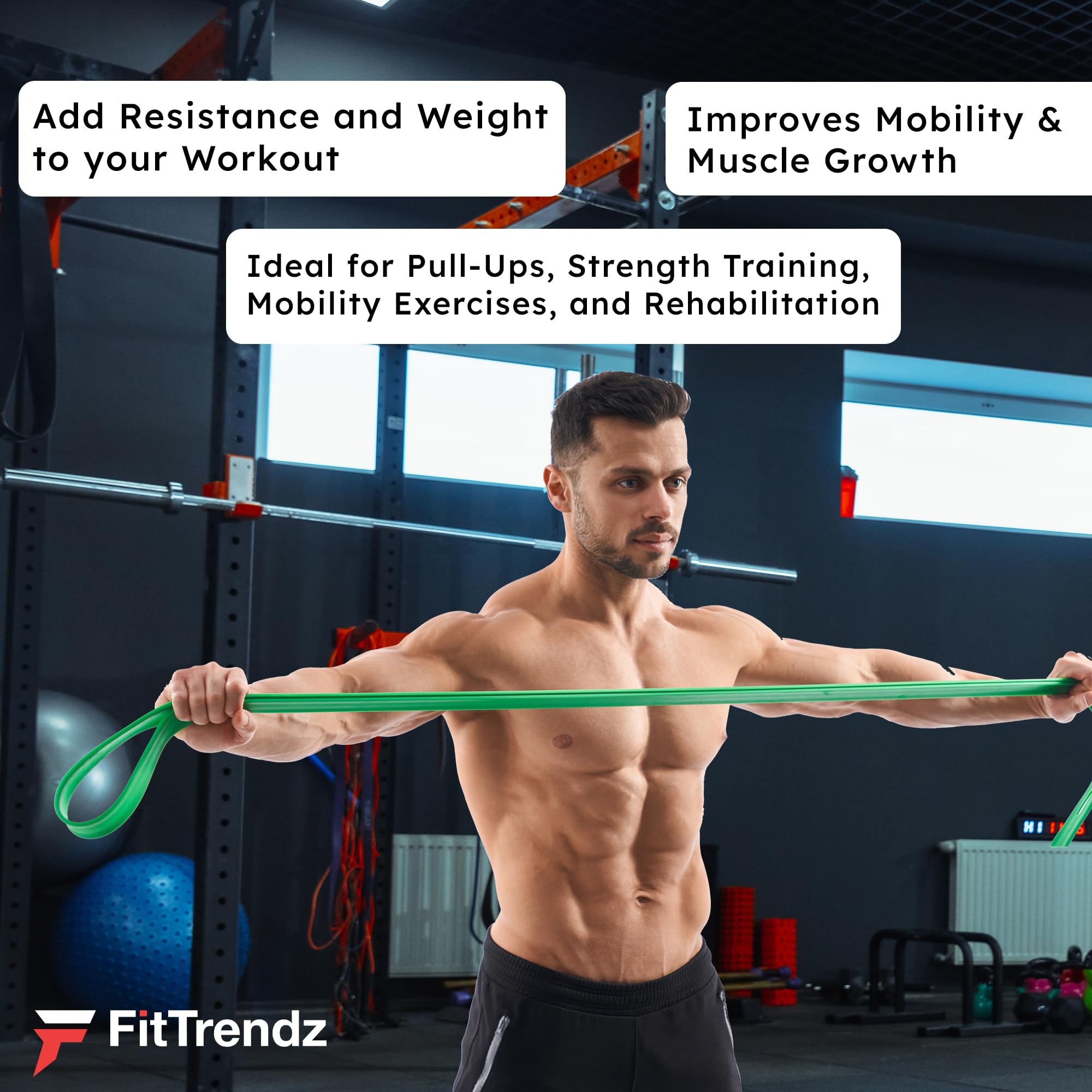 FitTrendz Widerstandsbänder - Naturlatex Pull Up Assist Bands - Workout Bands - Übungsbänder - Elastische Bänder - Home Gym Bänder für Krafttraining, Stretching, Muskelaufbau, Physiotherapie