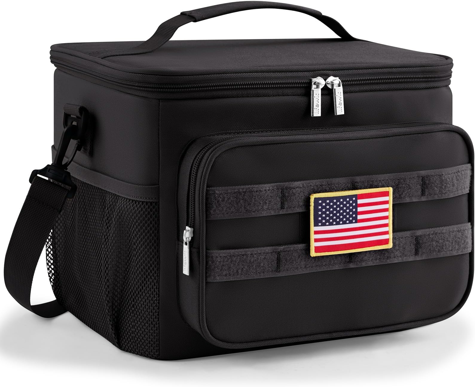 Lifewit Tactical Lunch Box for Men, Insulated Lunch Bag Adult, Heavy Duty Large Lunch Soft Leakproof Cooler Bag for Women with Adjustable Shoulder Strap for Work Camping Fishing, 15L 24Can, Blcak