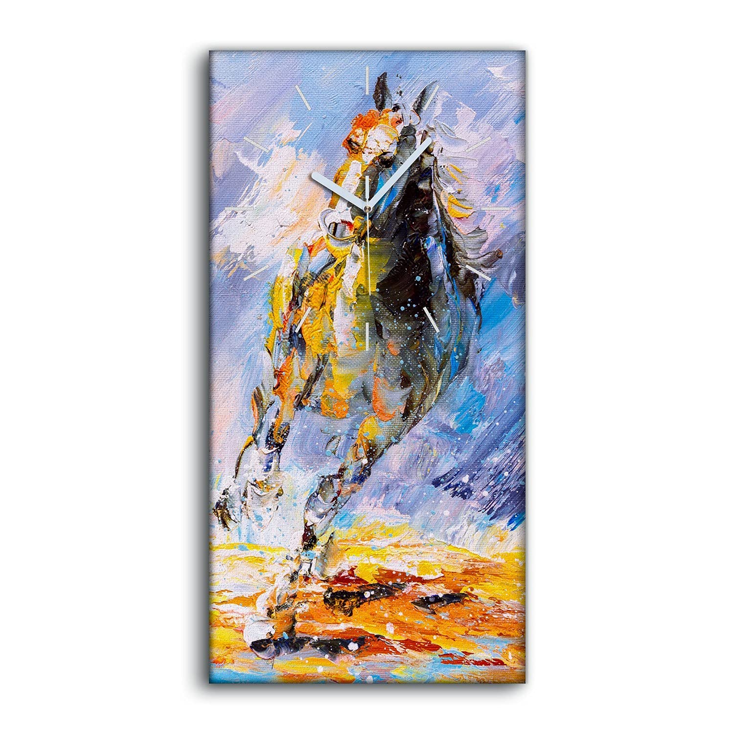 Horloge sur Toile Salon Moderne Décoration Grand Format 30x60cm