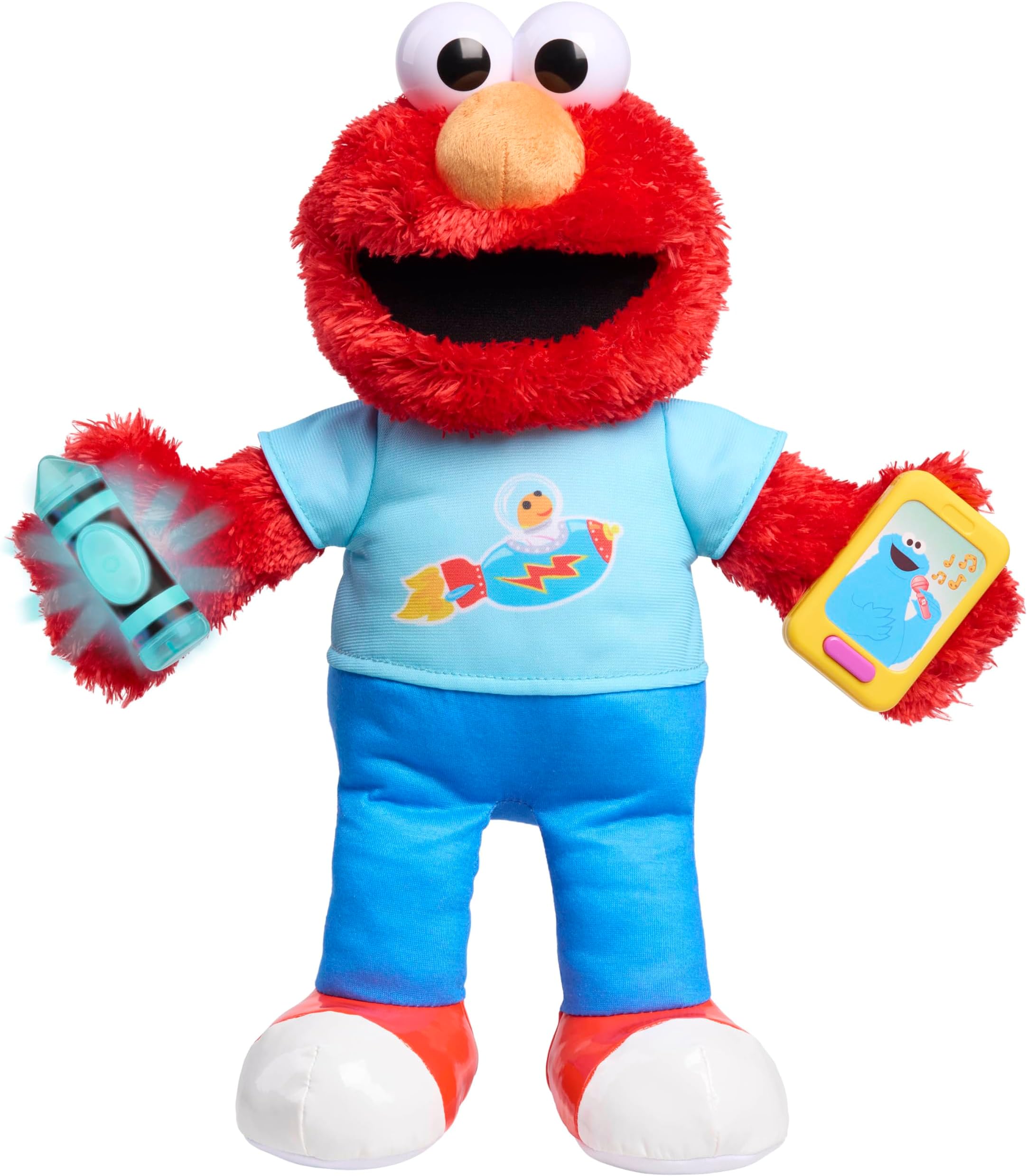 Just Play Sesame Street 13" Learning Elmo Plush Toy for Kids with 50+ Phrases Light, Sound, Move, Learning, Education, Kids Toy for 18 Months