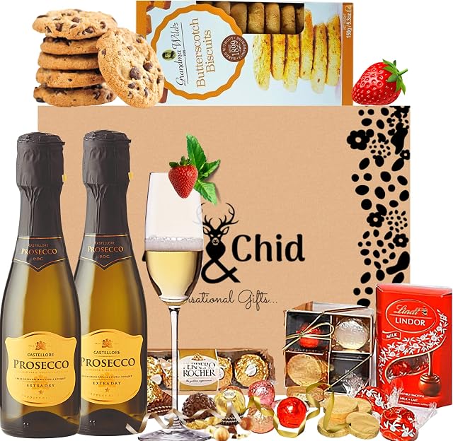Duo Hamper Prosecco Wine Gift set for Her, A Birthday Gift Set for Women - Ideal Best Friend Gift for Women