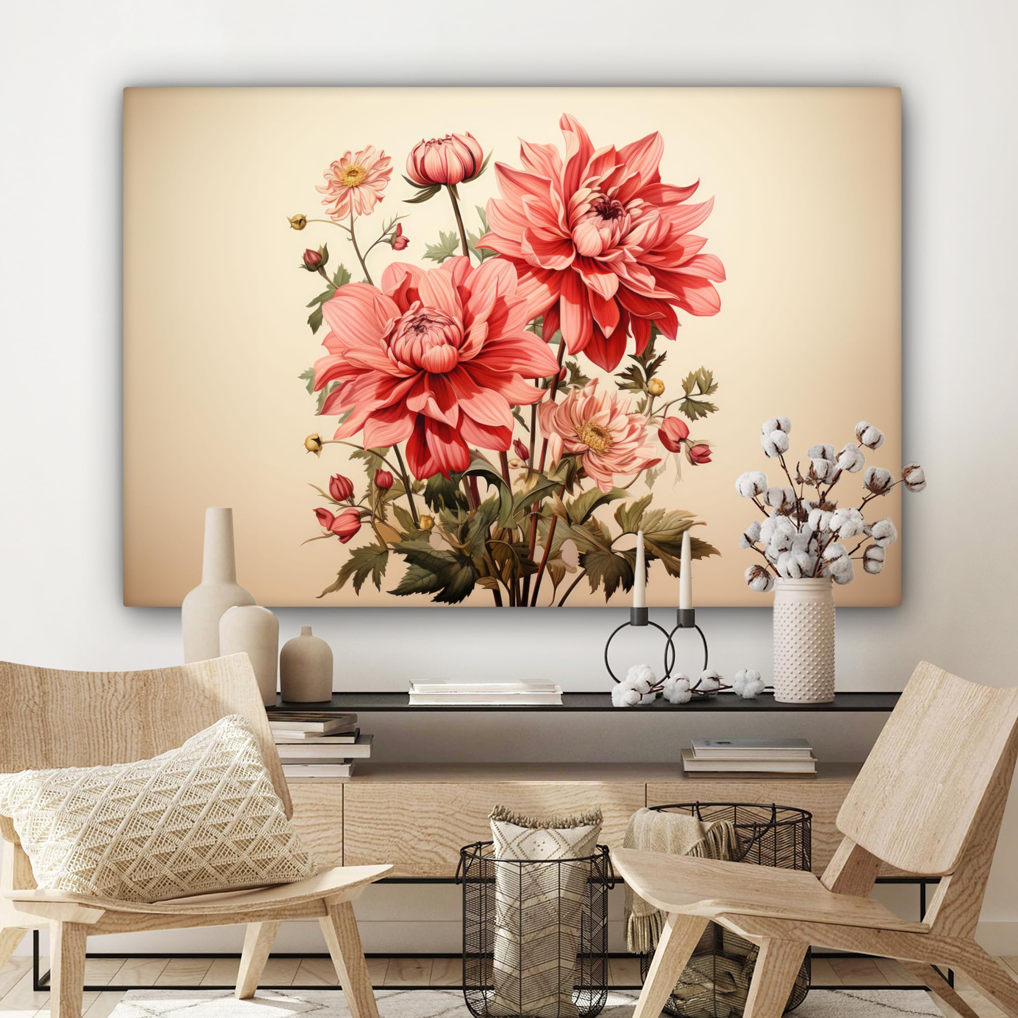 Tableau Toile 120x80cm MuchoWow - Déco Murale Moderne Fleurs Abstrait