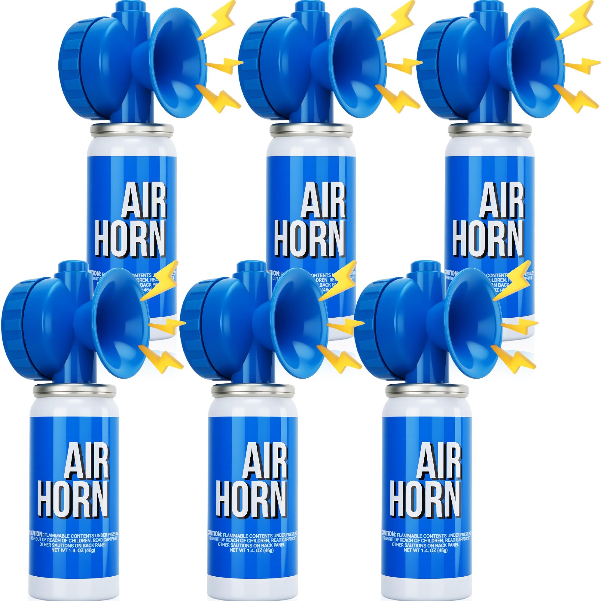 Fingig Marine Boat Air Horn 1.4oz 6pcs, Hand Held Mini Safety Air Horn, Sports Starting, Loud Small Compressed Blow Fog Dog Air Horn,Repels Wild Animals,Protect Yourself & Your pet, Stops Attacks