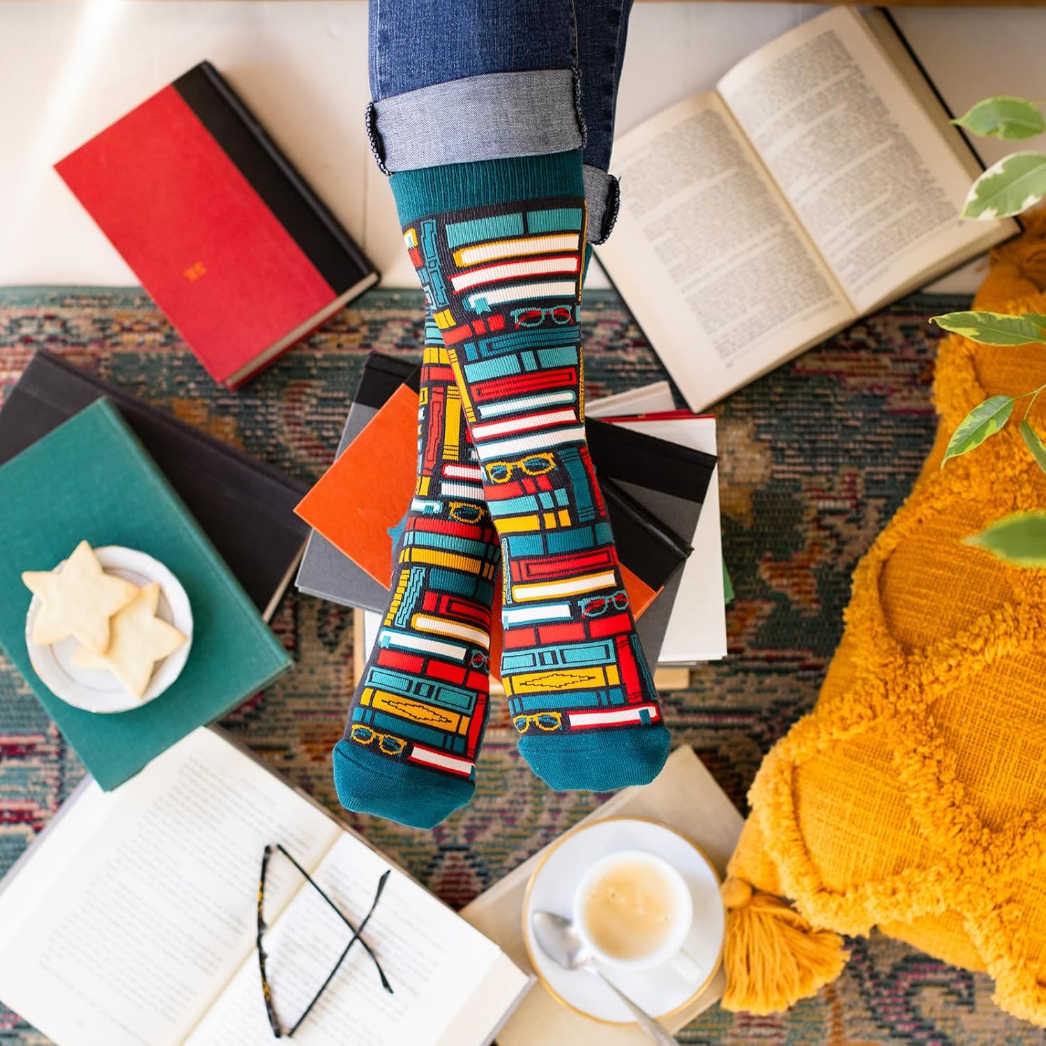 Lavley Book and Reading Socks - Cozy Funny Socks for Men and Women, Great Gift for Book Lover or Fun Everyday Wear - Image 8