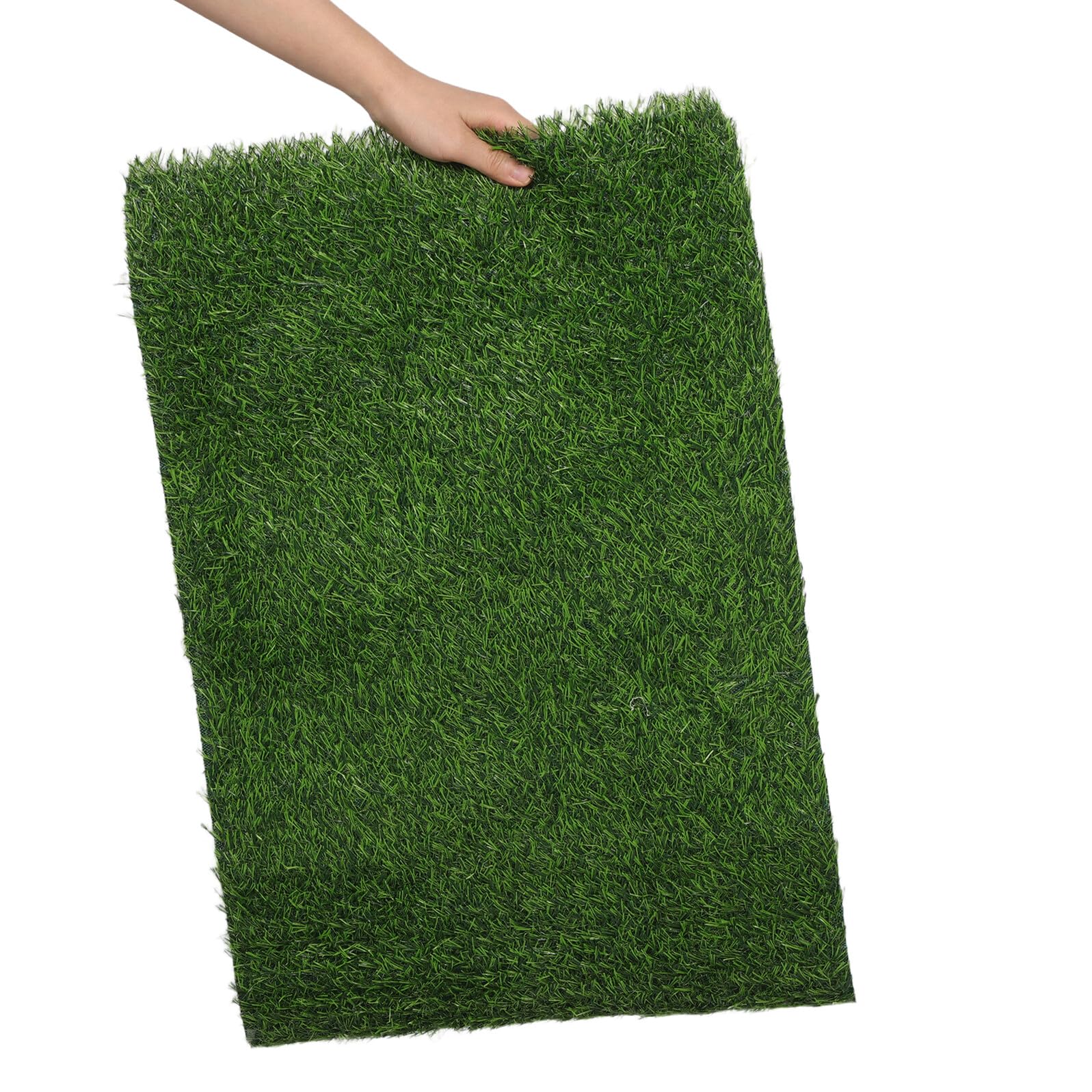 GANAZONO Césped Artificial Ovalado Verde de Plástico para Decoración