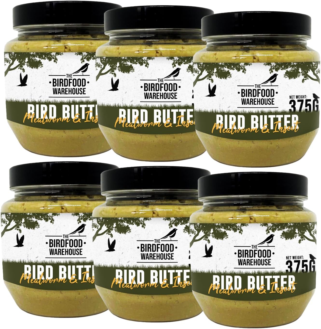 The Birdfood Warehouse Mealworm & Insect Bird Butter 375g (6 Pack ...