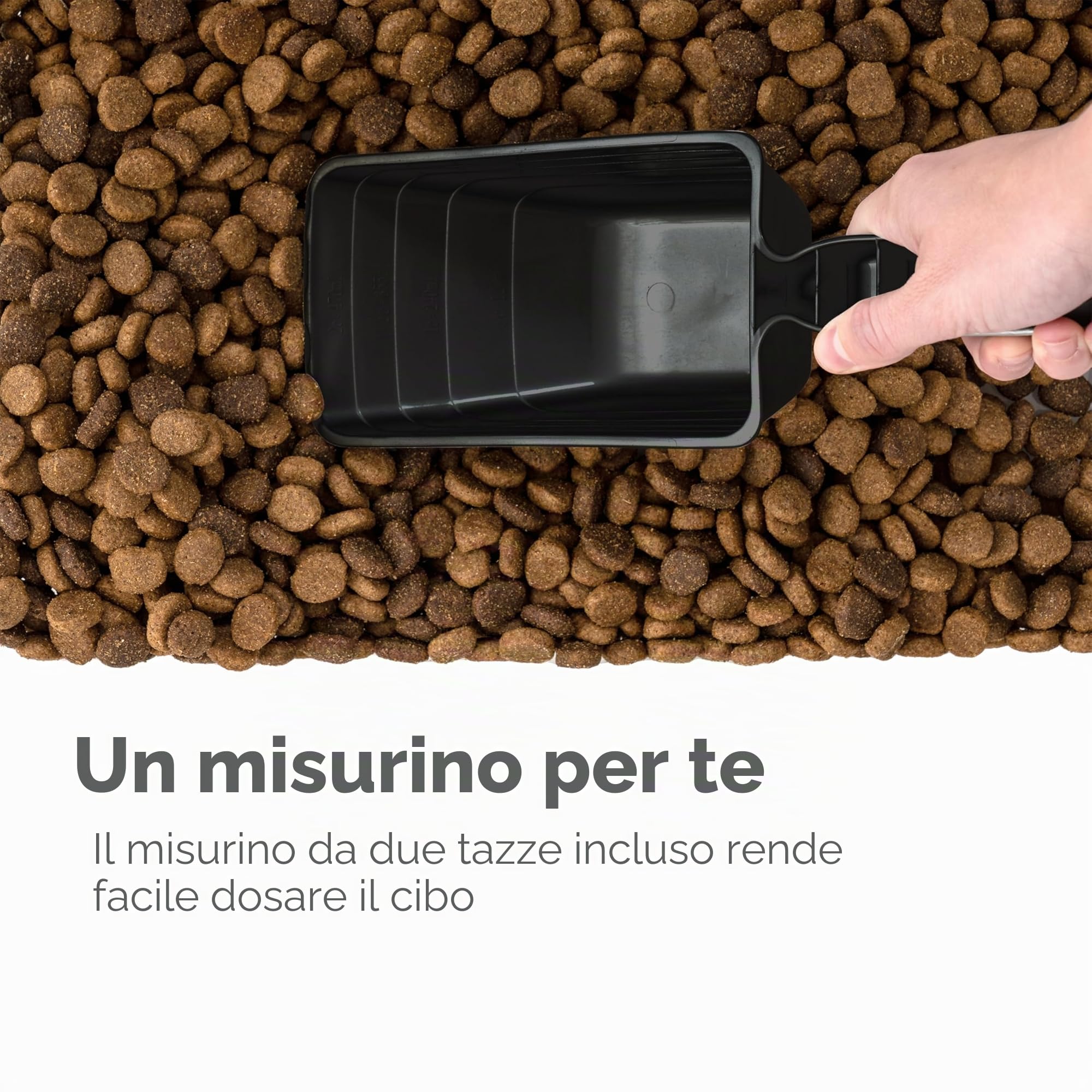 Iris Ohyama, Contenitore per Crocchette Ermetico, 30L+10L, Nero, Ermetici, Plastica, con Coperchio, Per Cibo per Gatti, Cani, Cibo secco, Crocchette, Dolci, MP-8&MP-1