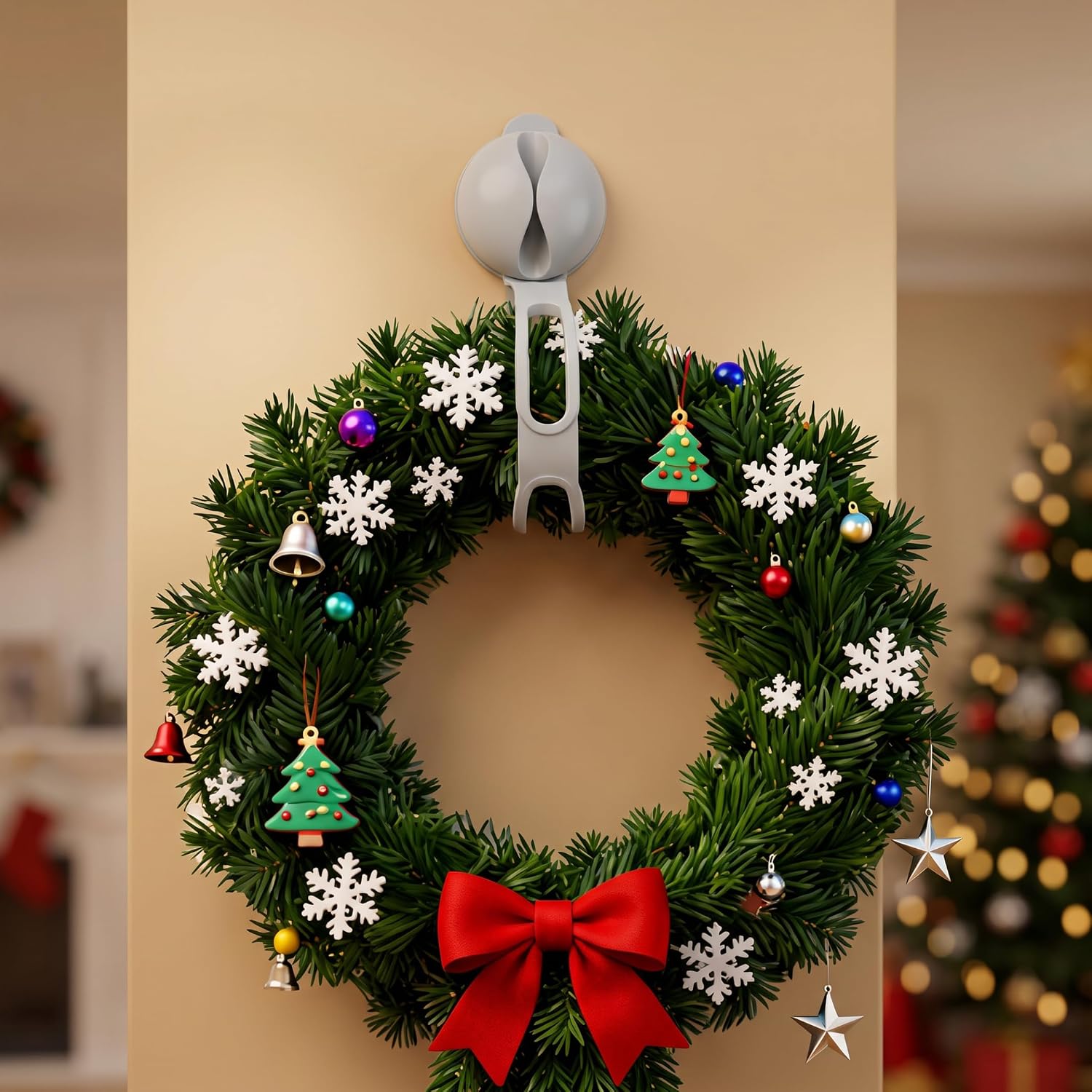 Garland Hanger, 12PCS Multi-Use Adjustable Wreath Hanger, Gray