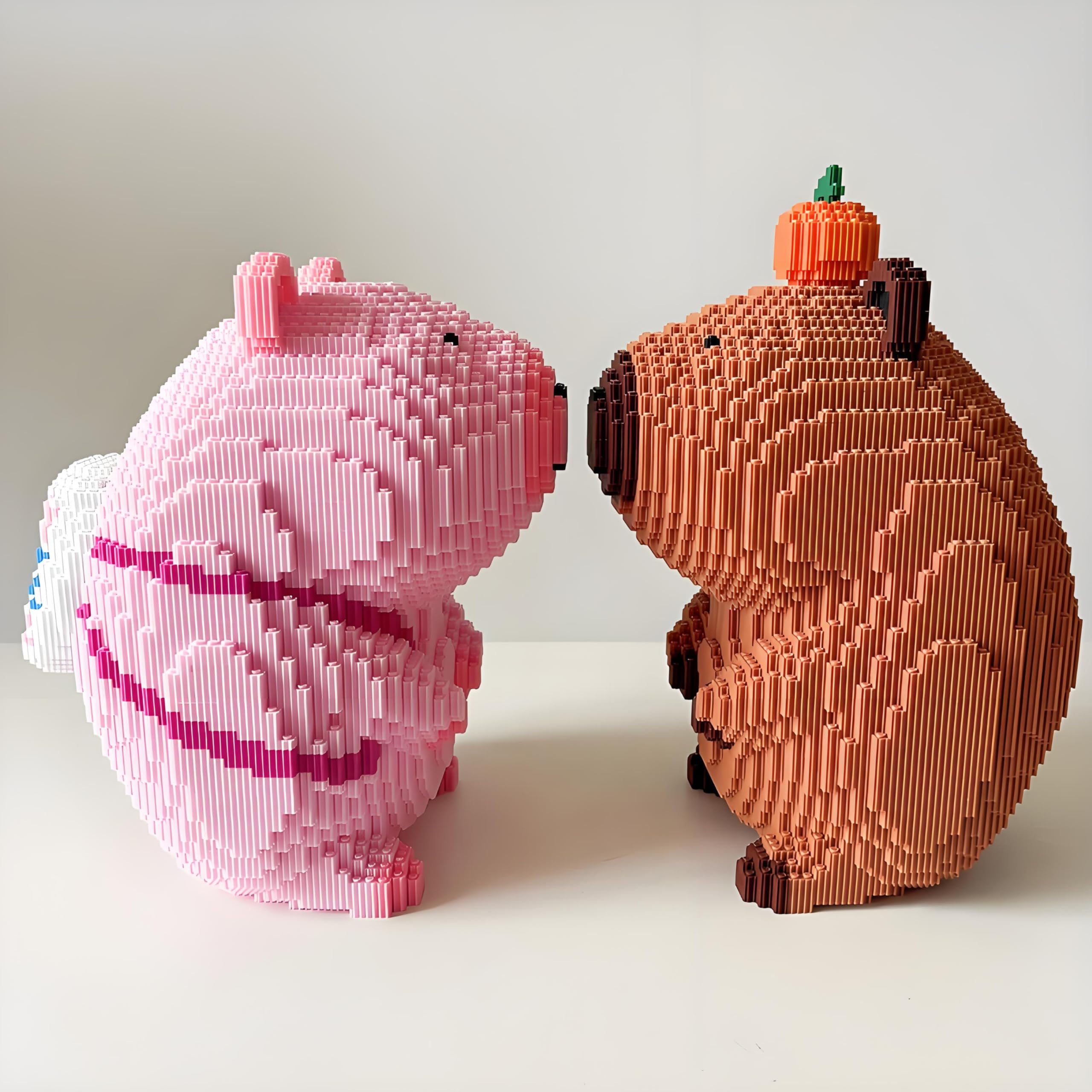 Bloques De Construcción De Capybara – Mini Set De 14x9x7 Cm Con Instrucciones, Para Niños Y Adultos