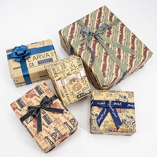 Miniatura 3 de CCXSY Papel de regalo de feliz cumpleaños, papel kraft con texto en inglés Happy Birthday, 27 x 20 pulgadas, embalaje plegable, 10 hojas