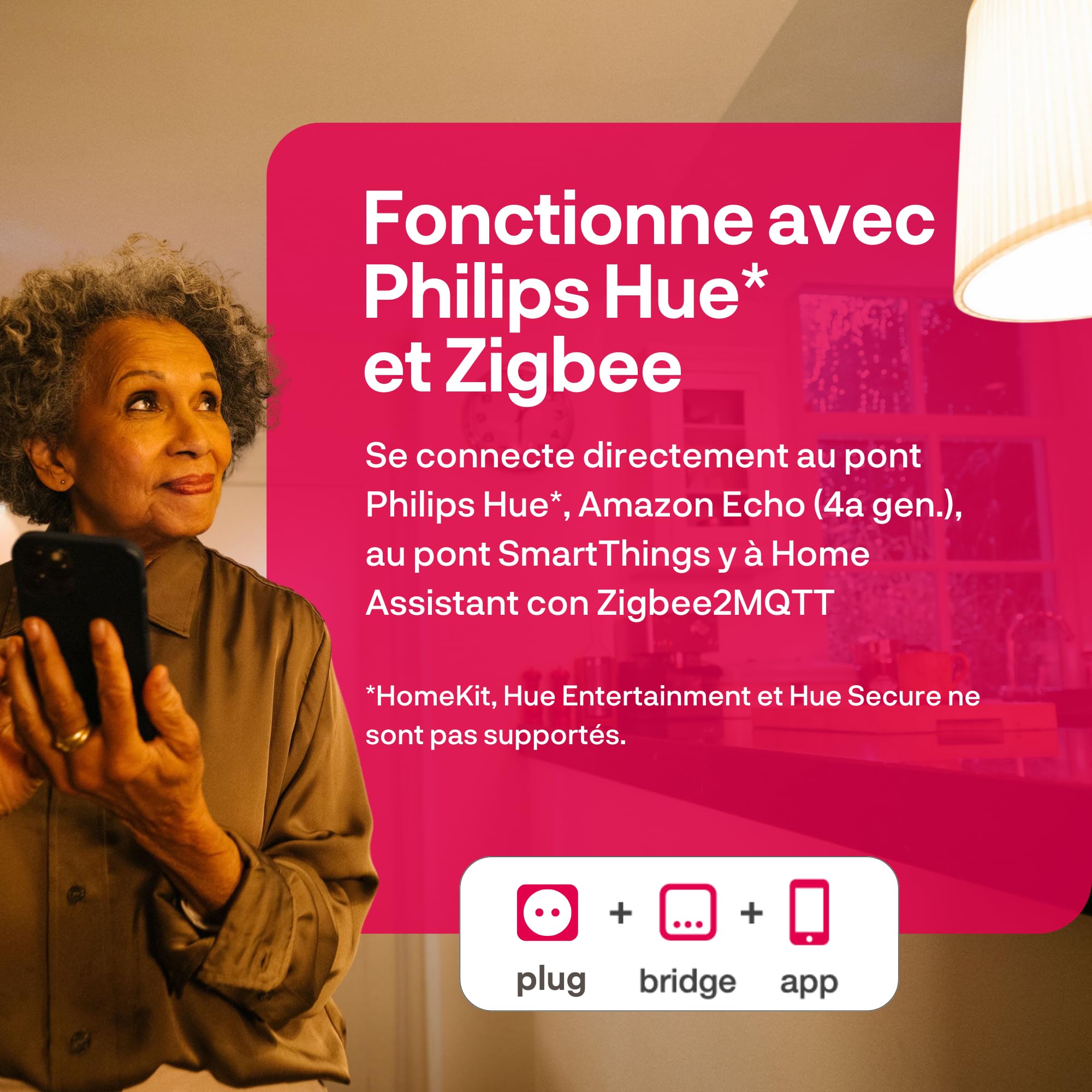 Innr Prise Connectée Zigbee, Fonctionne avec Hue*, Home Assistant et SmartThings, Répéteur Zigbee, Prise Alexa avec Contrôle de l'énergie, Smart Plug, 2 pièces