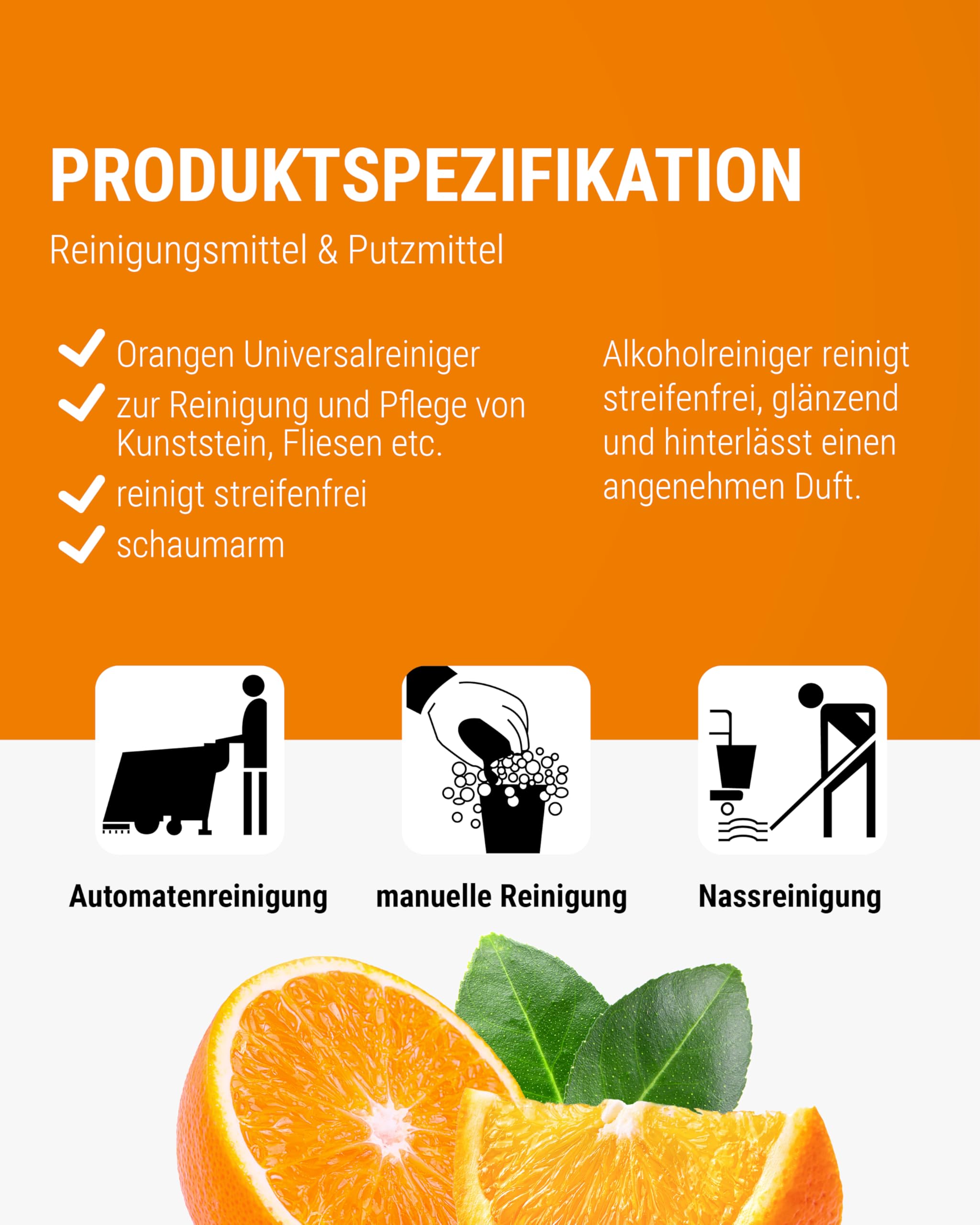 Lorito Orangenreiniger Universalreiniger 10L | Allzweckreiniger mit Frischeduft,sanfter & kraftvoller Orangenölreiniger für Küche, Bad & Wohnräume, strahlender Glanz