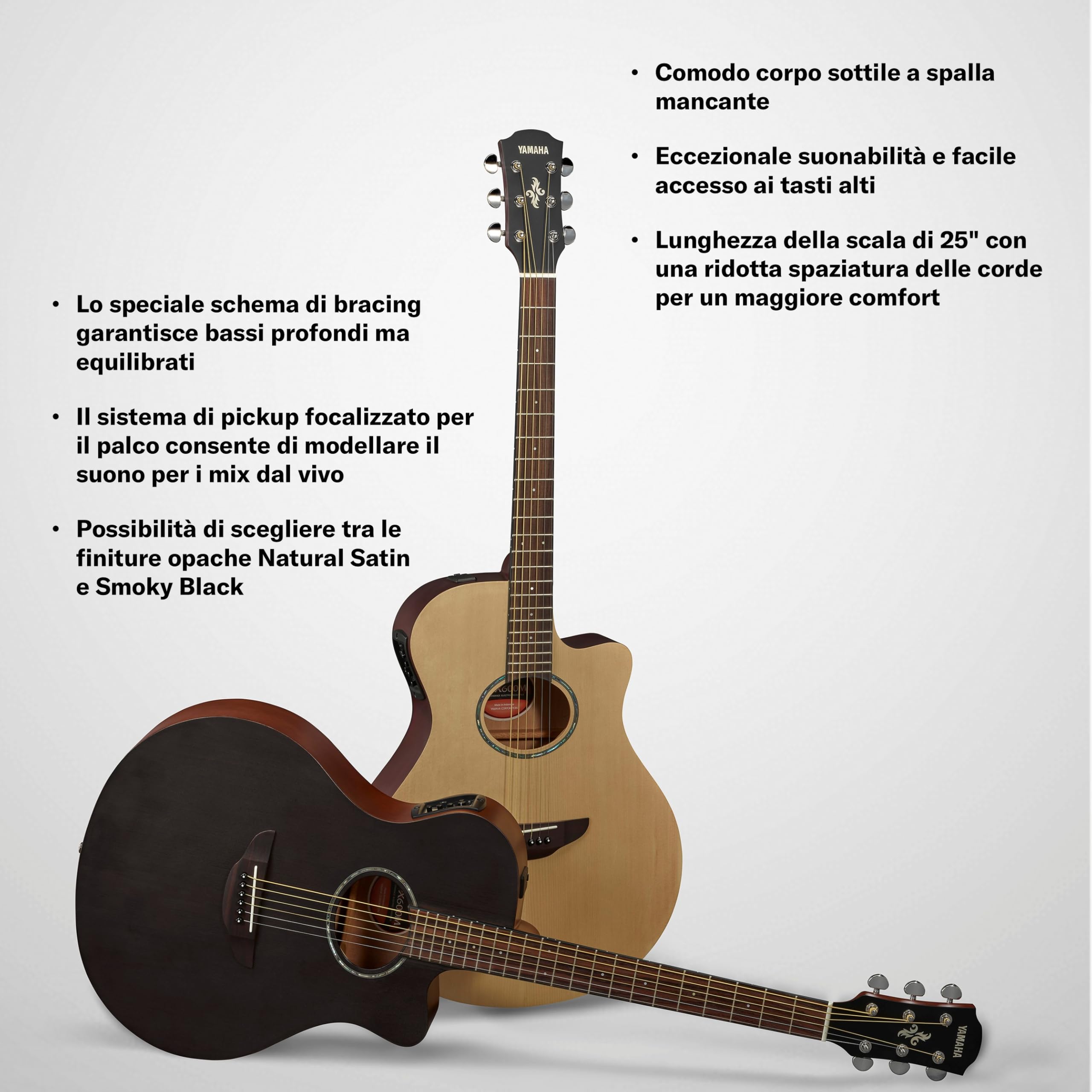 YAMAHA APX600M Chitarra Elettroacustica Natural Satin, Top Massello, Scala 25", Pickup System65 EQ Accordatore