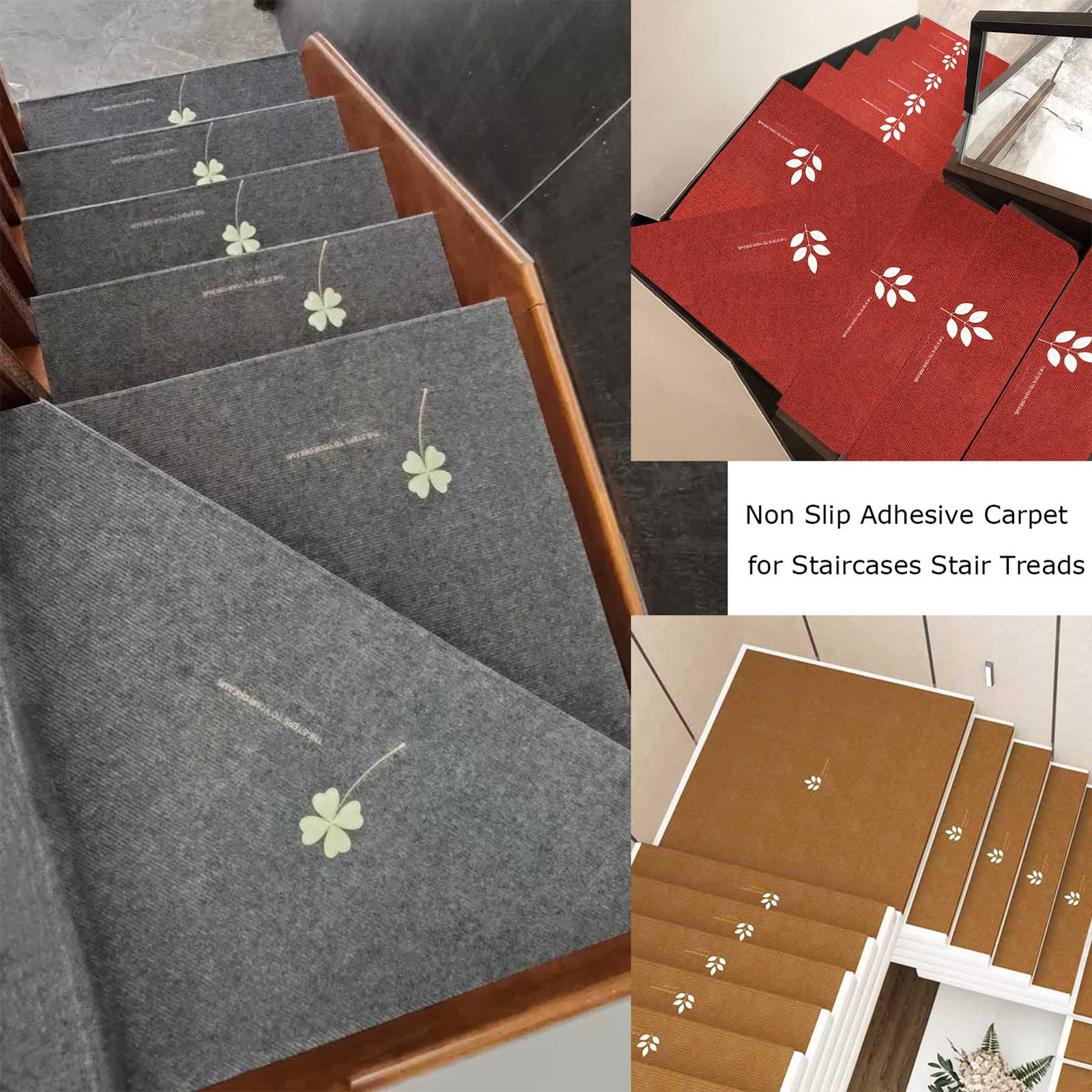 15pcs Tapis Marche Escalier Tapis Escalier Antidérapant Sécurité avec Adhésif Marchettes d'escalier Antidérapant escalier Tapis d'escalier