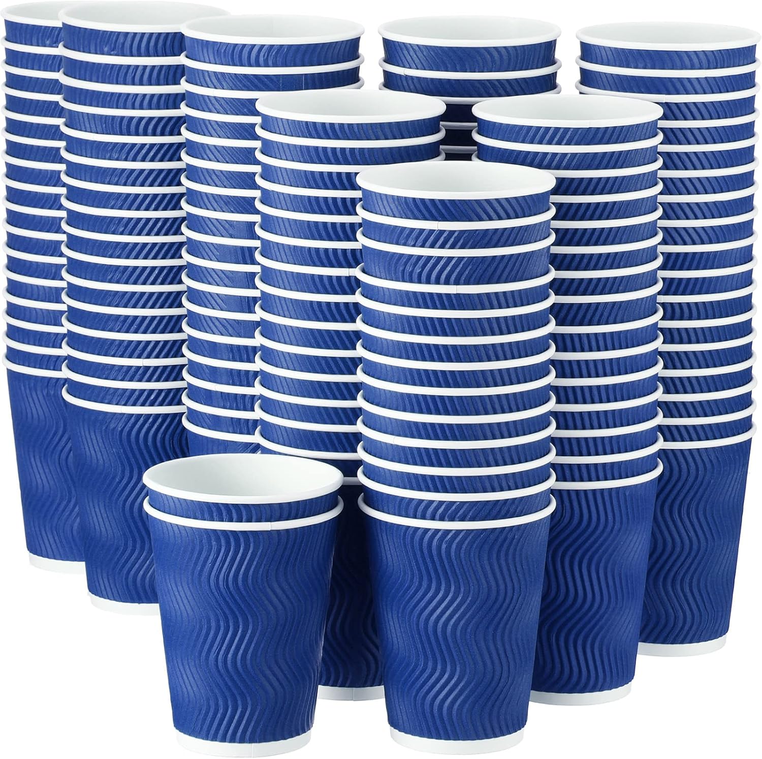 200 Pack 16 oz Insulated Ripple Paper Coffee Cups Bulk